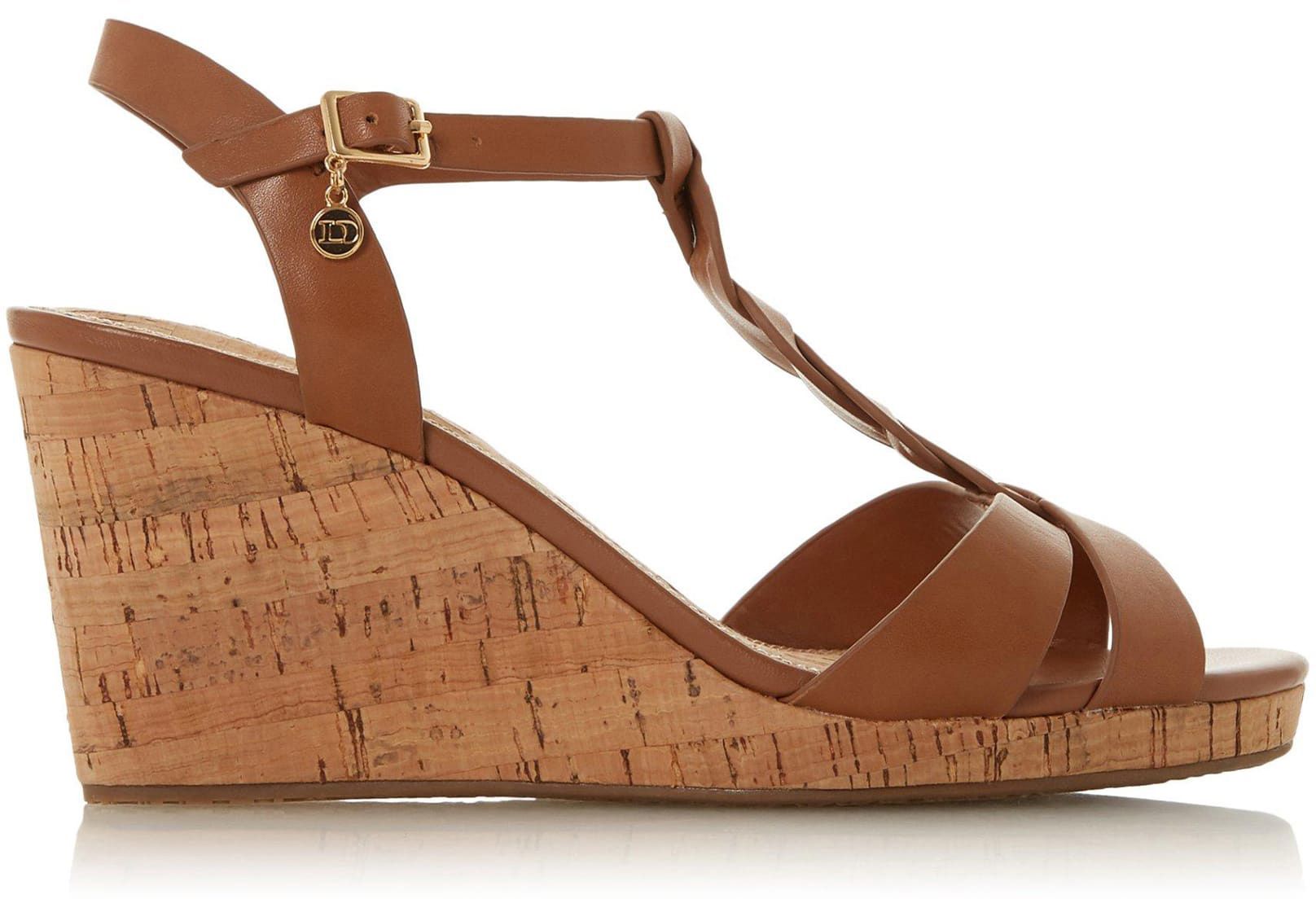 Womens Dune London Koala Wedges In Brown Soletrader