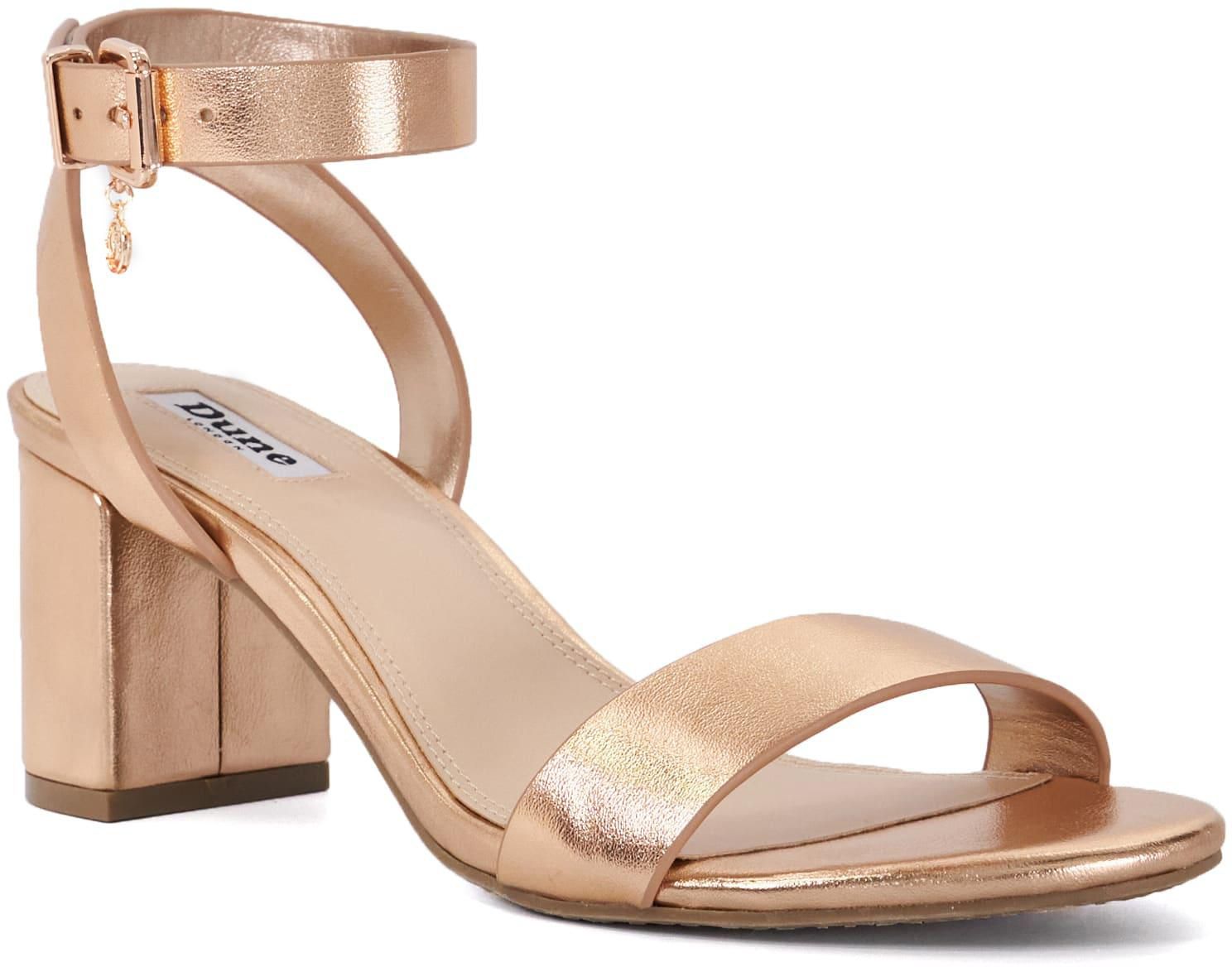 Womens Dune London Memee Heeled Sandals In Metallic Soletrader