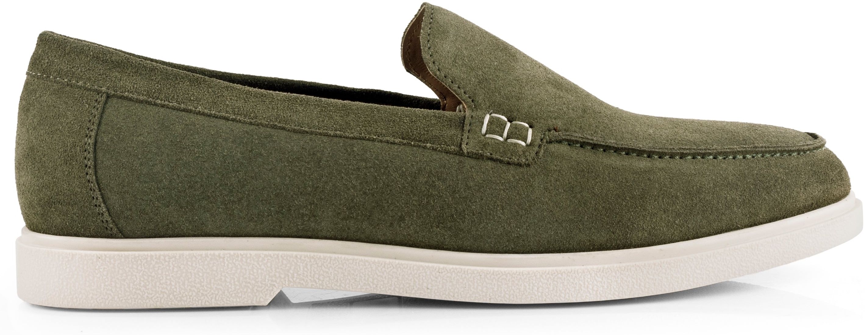 Mens Silver Street London San Mauro Suede Apron Shoes In Green