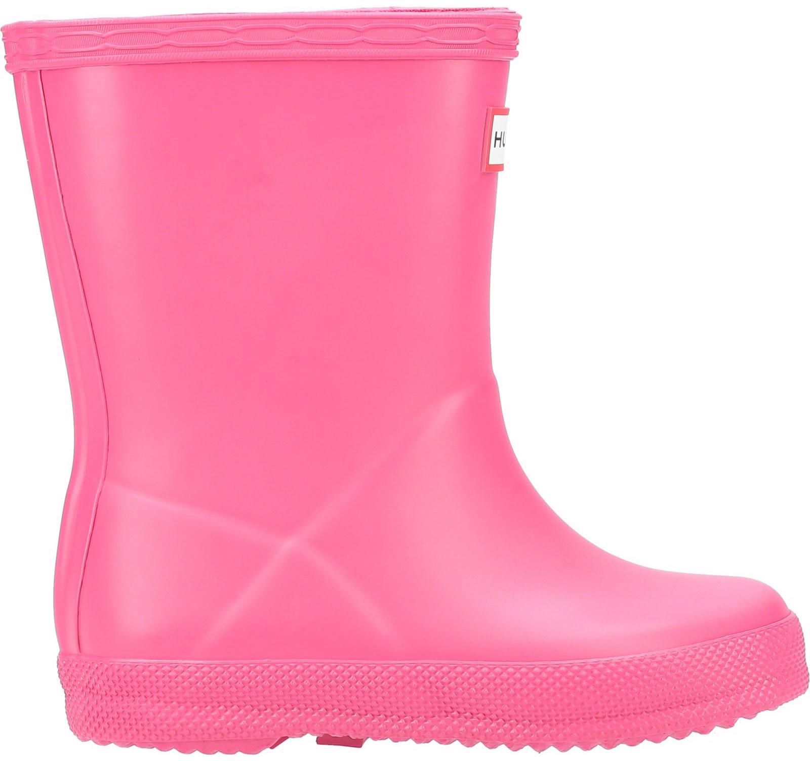 Kids Unisex Hunter First Classic Wellington Boot Kids In Bright Pink Soletrader