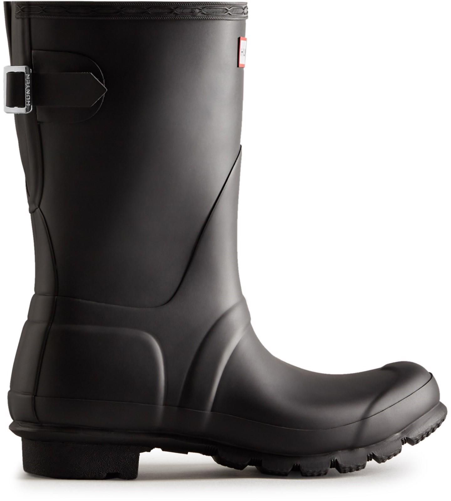 Womens Hunter Short Back Adjustable Wellington Boots In Black Soletrader