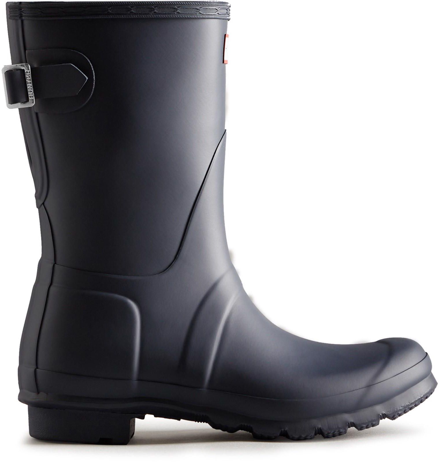 Womens Hunter Short Back Adjustable Wellington Boots In Navy Soletrader