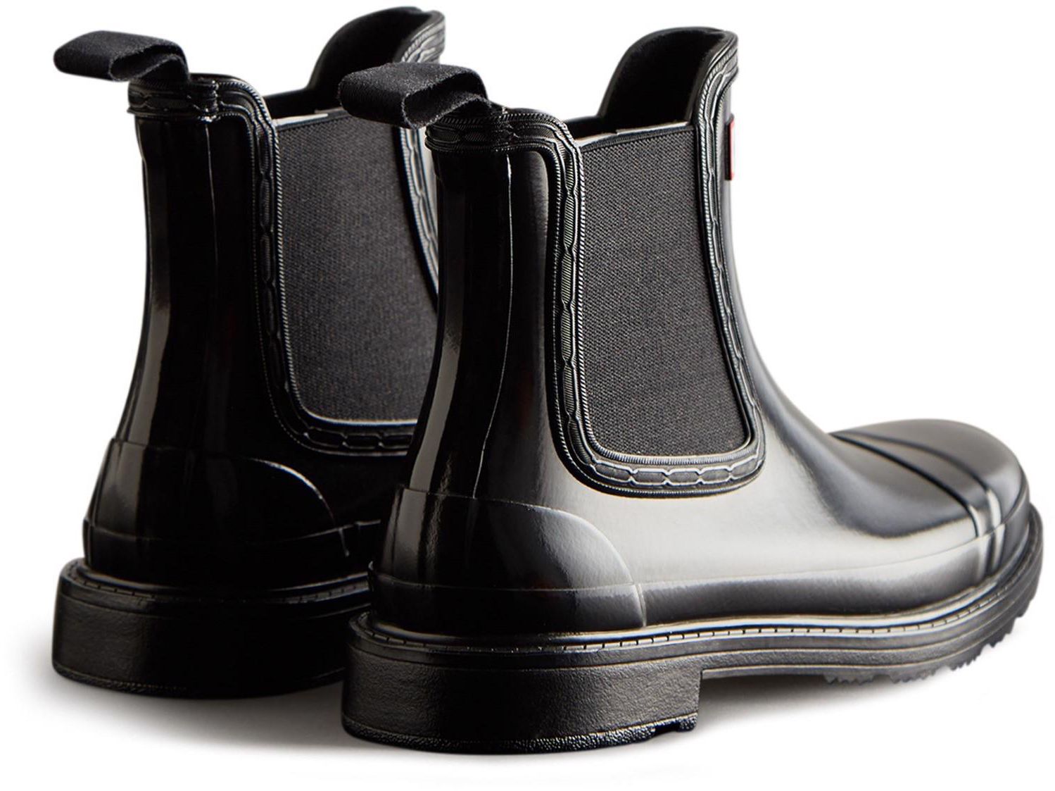 Womens Hunter Commando Gloss Chelsea Boots Boots In Black | Soletrader
