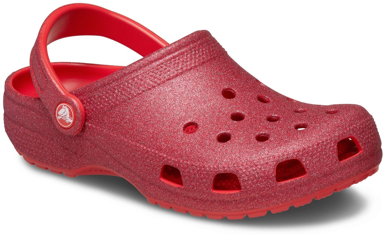 Unisex Crocs Classic Glitter Clogs In Cherry Red Soletrader