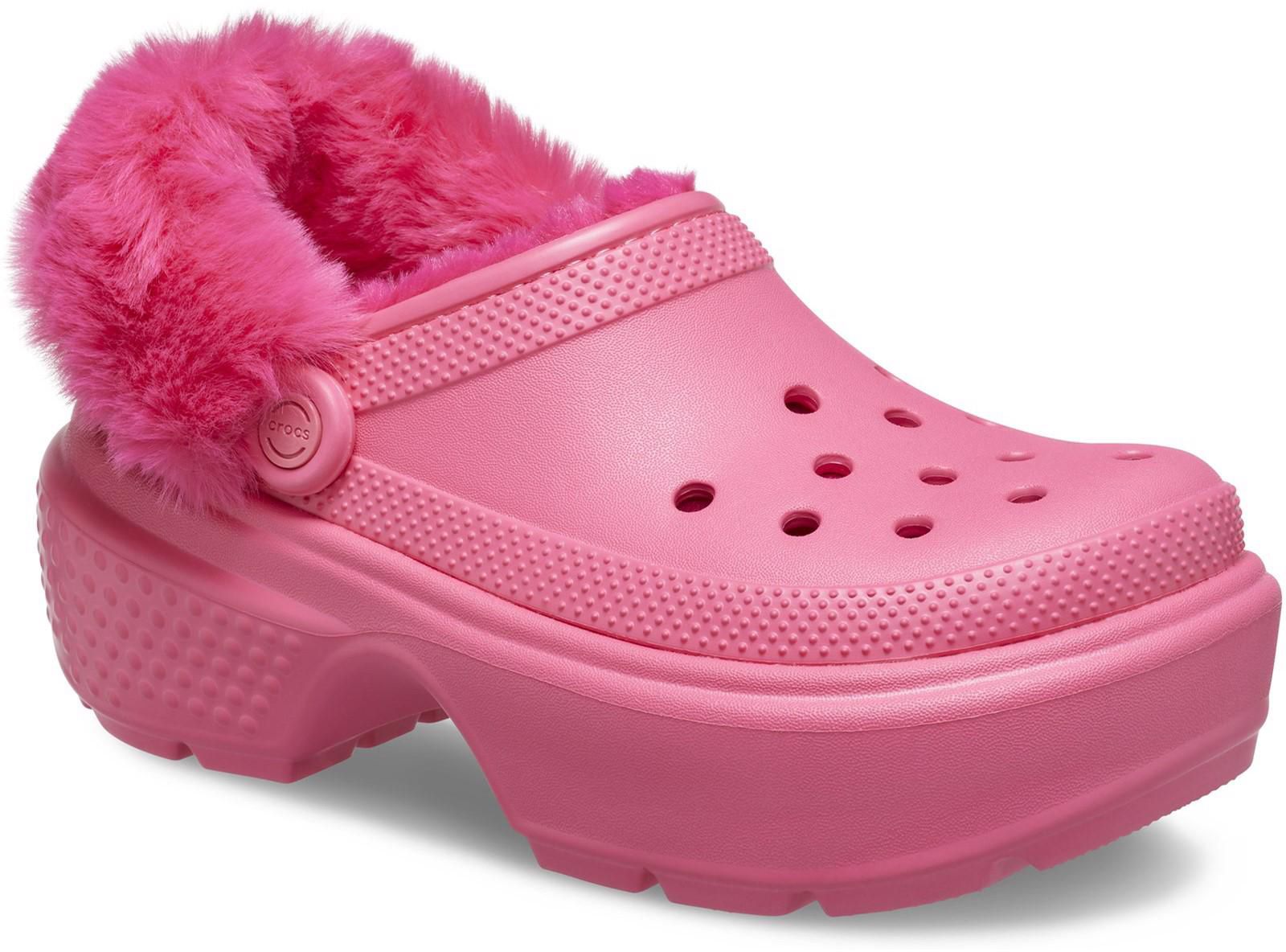 Womens Crocs Stomp Lined Clog In Hyper Pink Soletrader