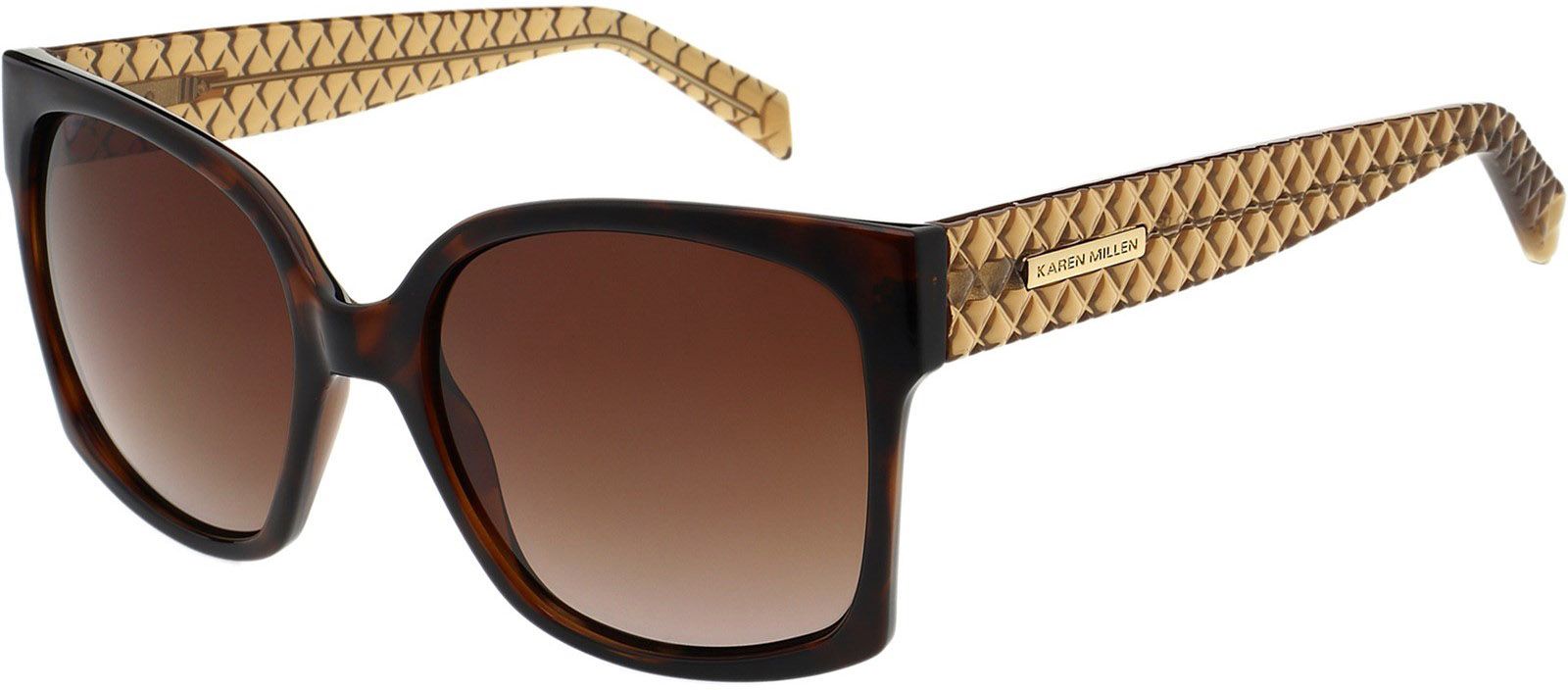Womens Karen Millen Km5059 Sunglasses In Tortoiseshell & Toffee 
