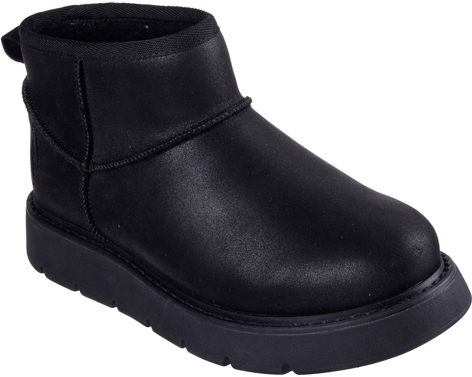 Skechers black leather boots on sale