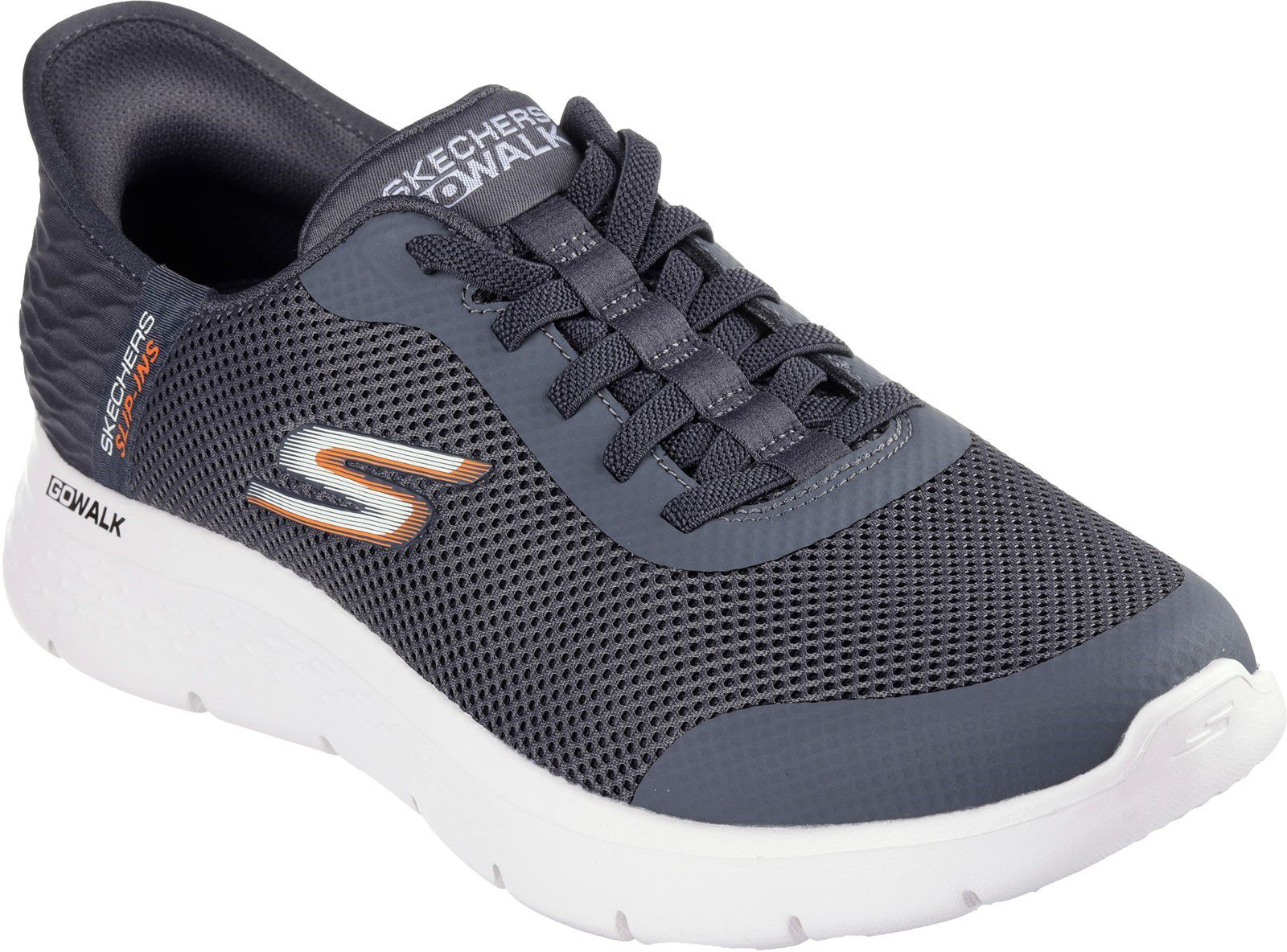 Mens Skechers Go Walk Flex Hands Up Shoes In Grey Soletrader