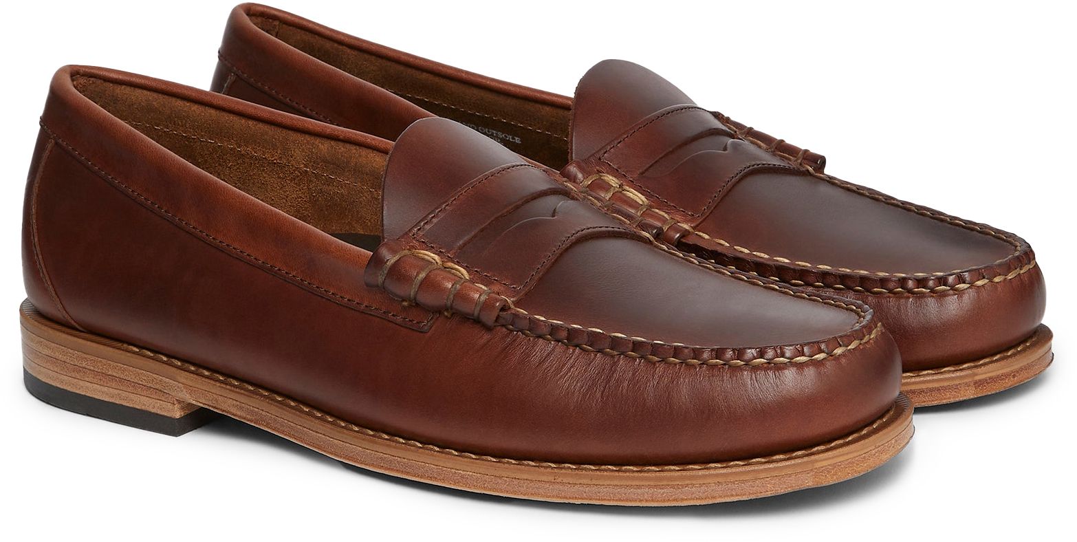 Mens G.H.Bass Weejuns Larson Penny Loafers In Brown Leather Soletrader