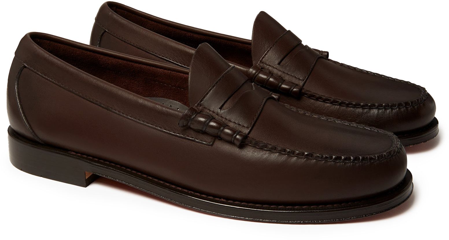 Mens G.H.Bass Weejuns Larson Penny Loafers In Soft Chocolate Leather Soletrader