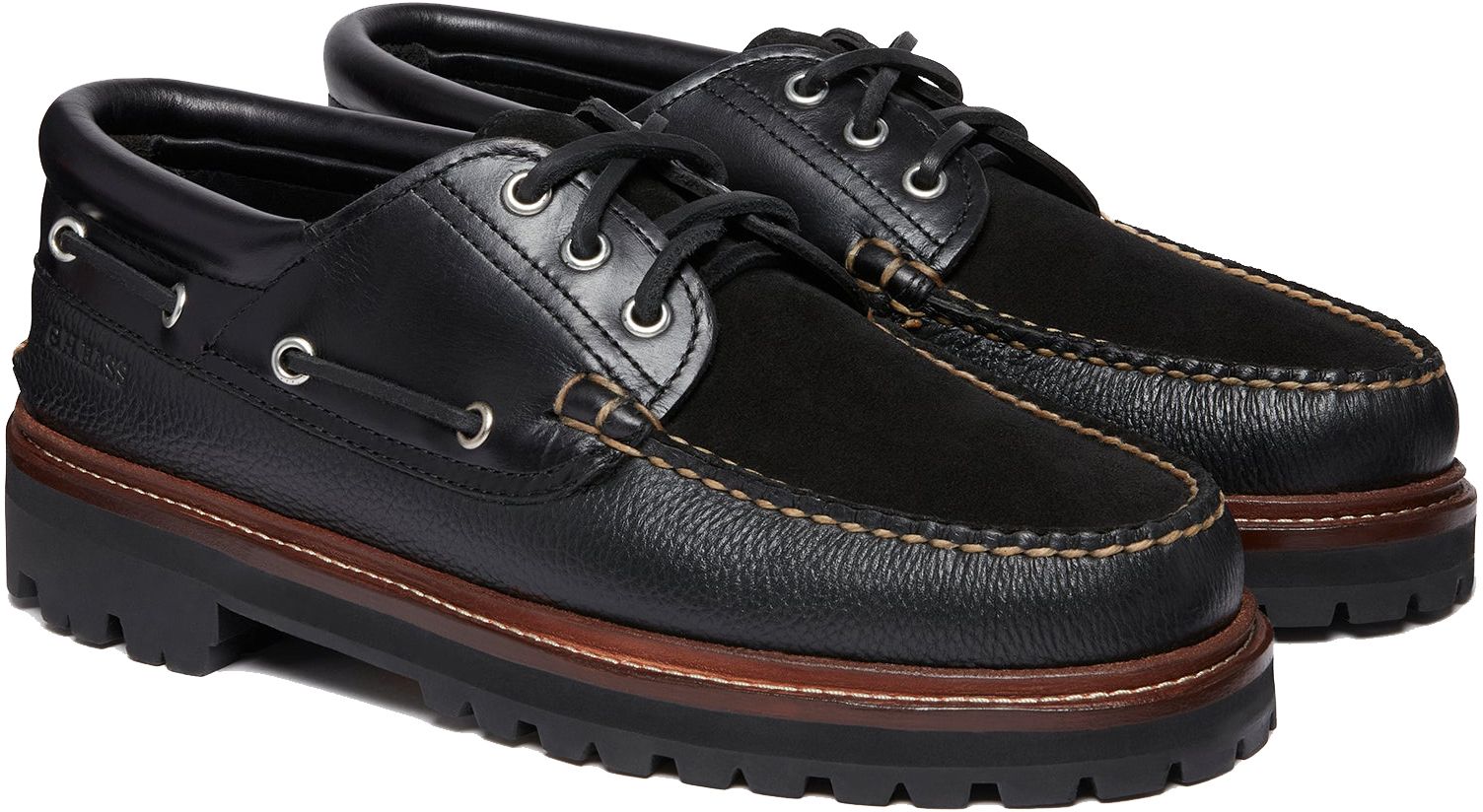 Mens G.H.Bass 1876 Camp Moc In Black Leather & Suede