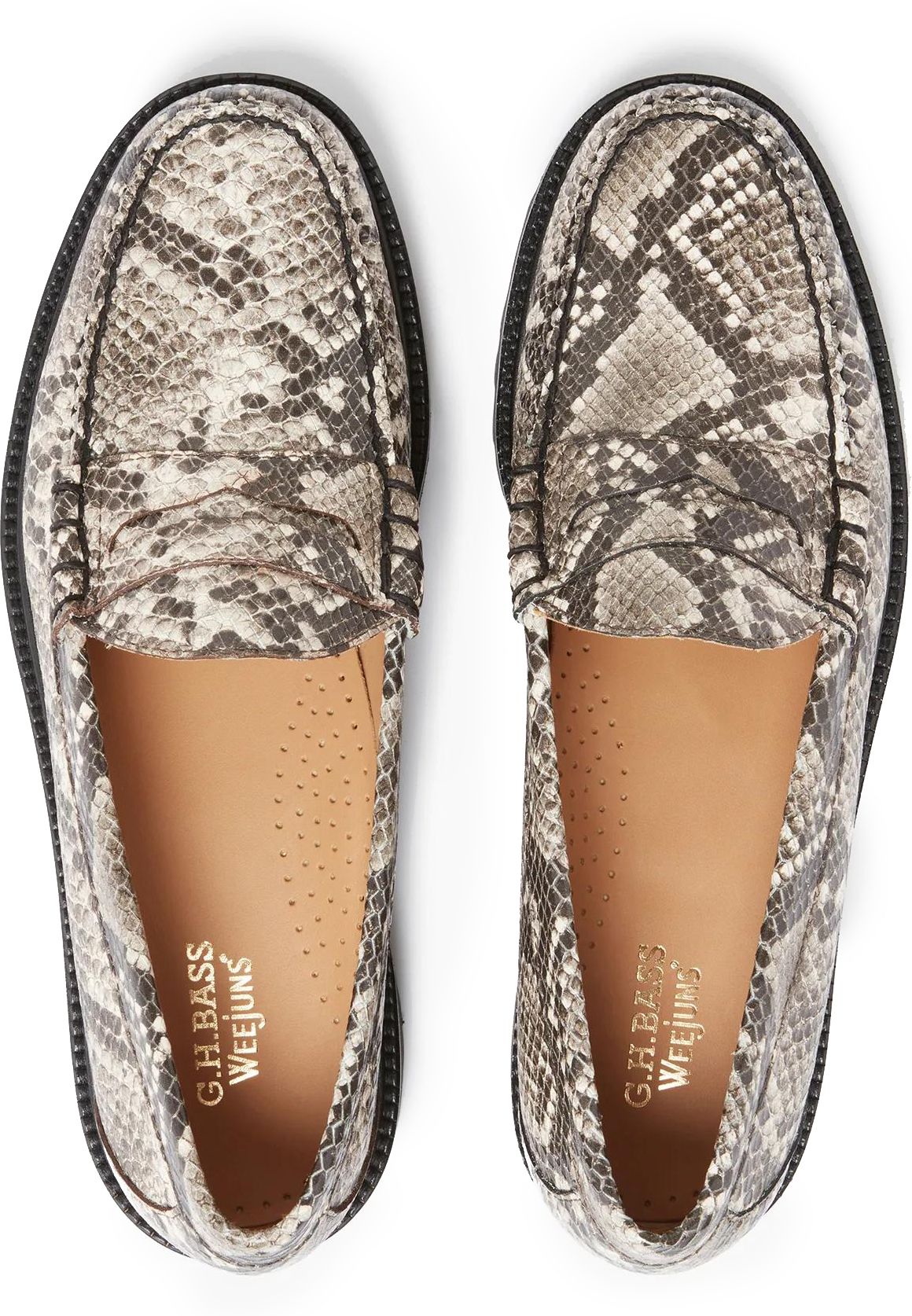 Mens Weejuns Larson Lug Penny Loafers In Embossed