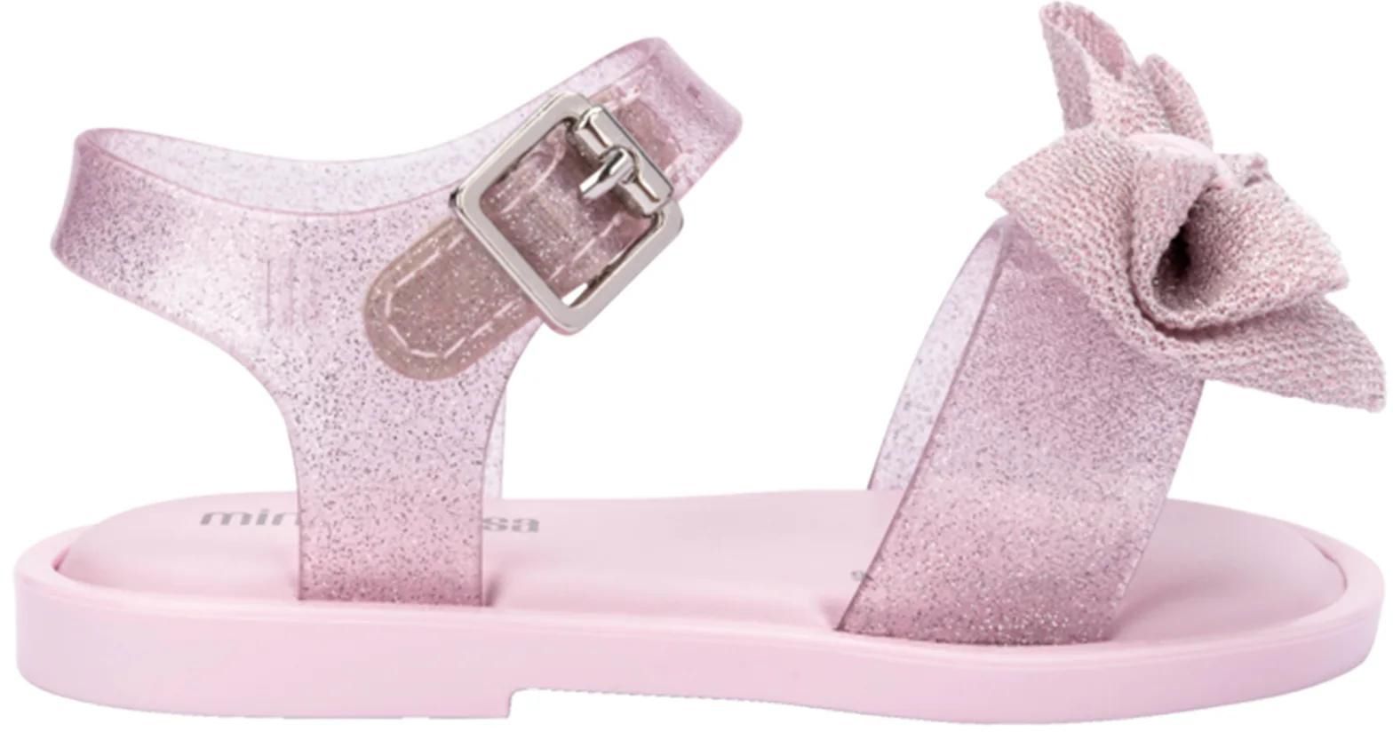 Mini Melissa Mel Mar Sandal Pink/Glitter sale Size 2 Girls BRAND NEW WITH BOX