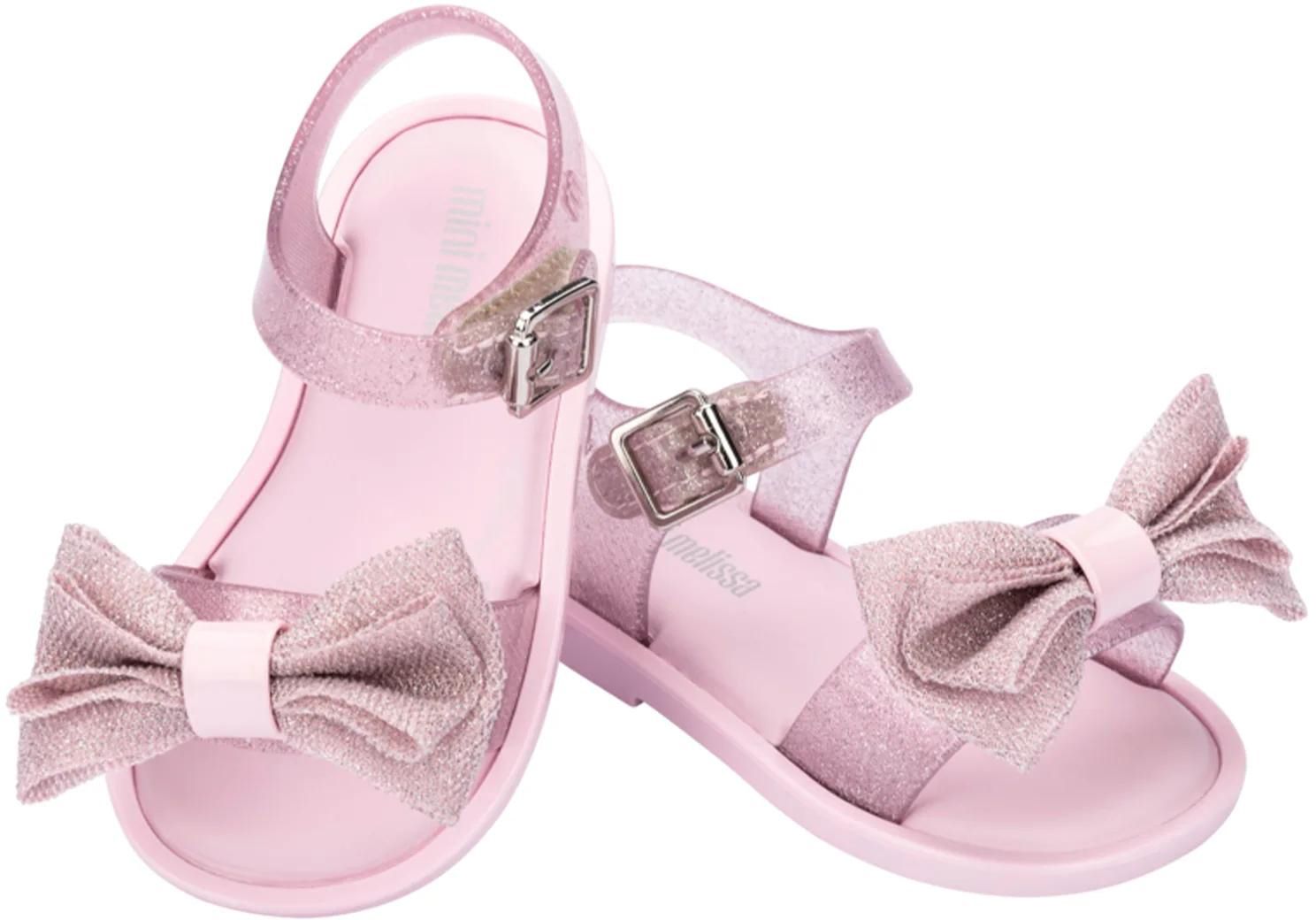 Mini Melissa Mel Mar Sandal Pink/Glitter sale Size 2 Girls BRAND NEW WITH BOX