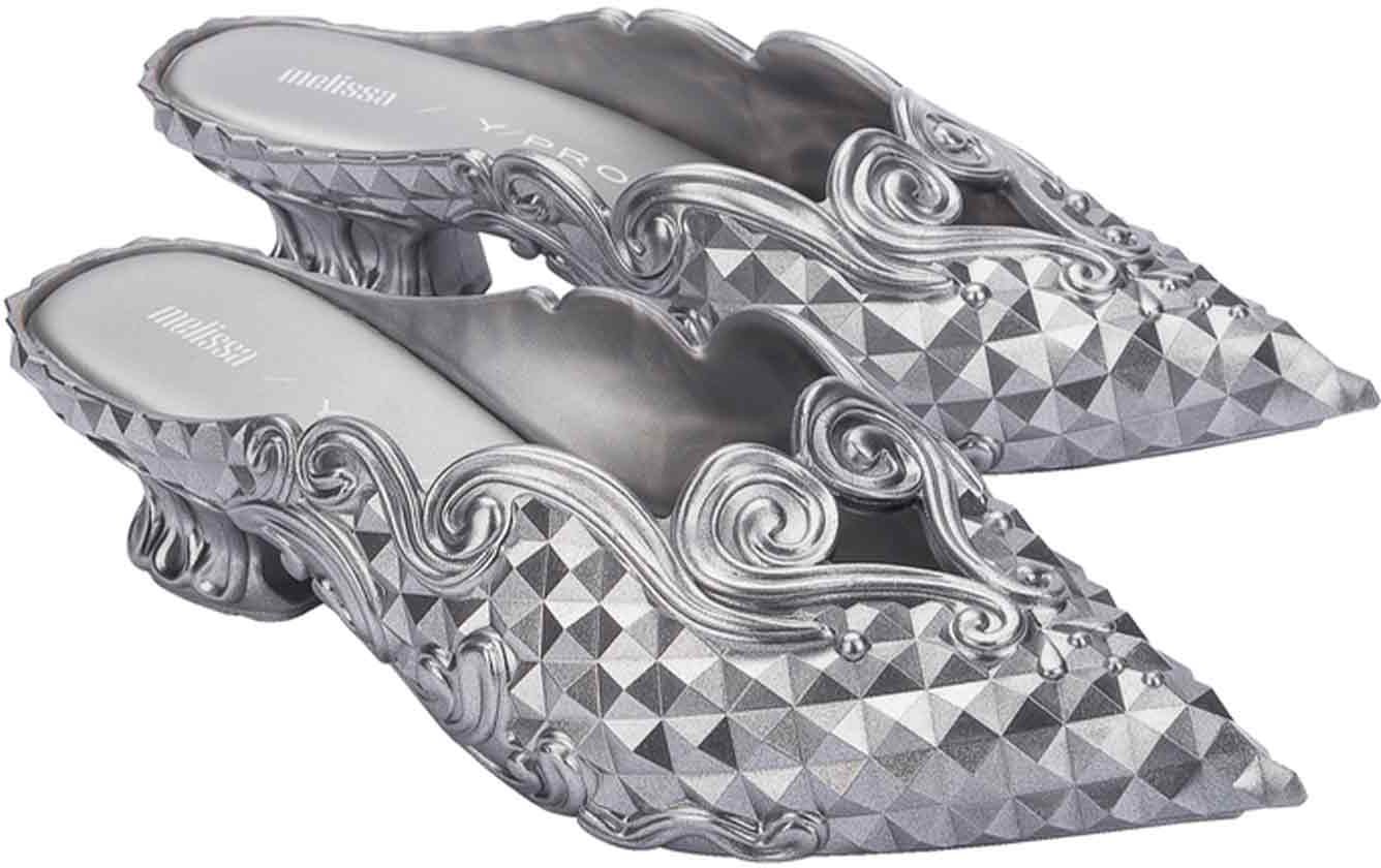 Womens Melissa Court Shoe X Y.Project Heels In Metallic