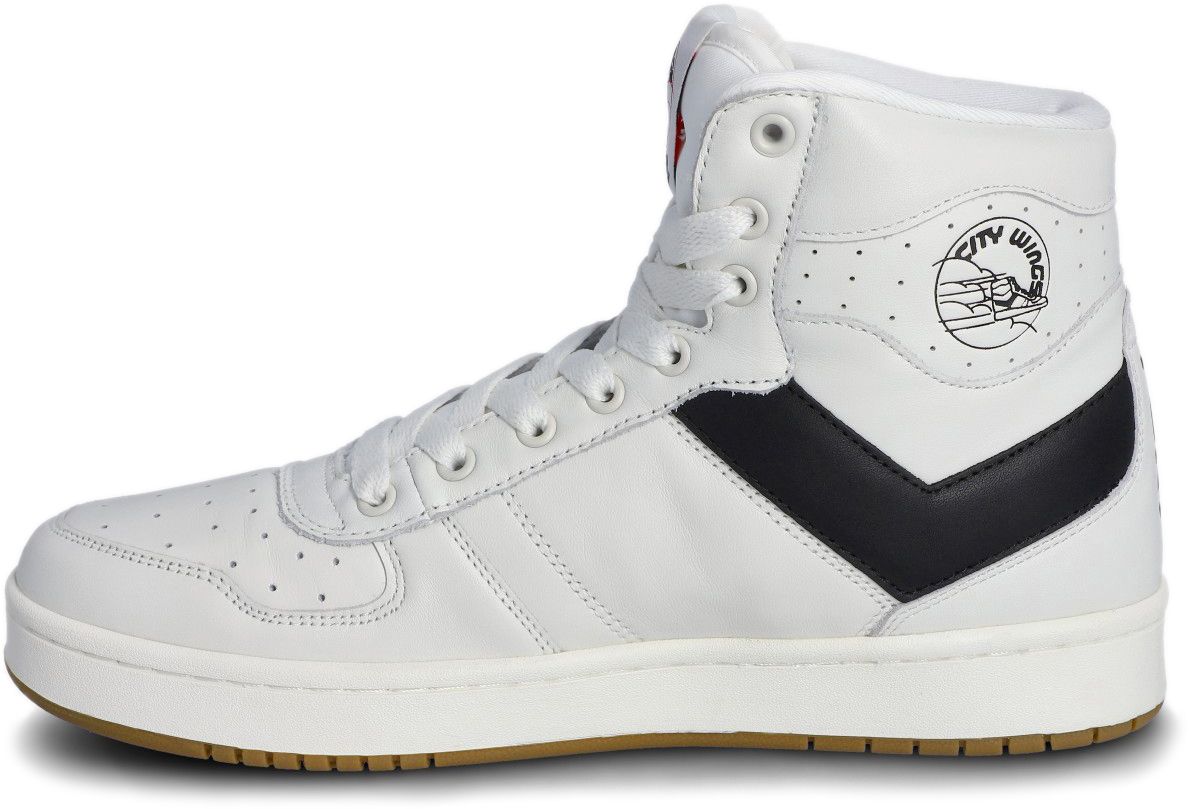 Unisex Pony City Wings High Top Trainers In White Black Soletrader