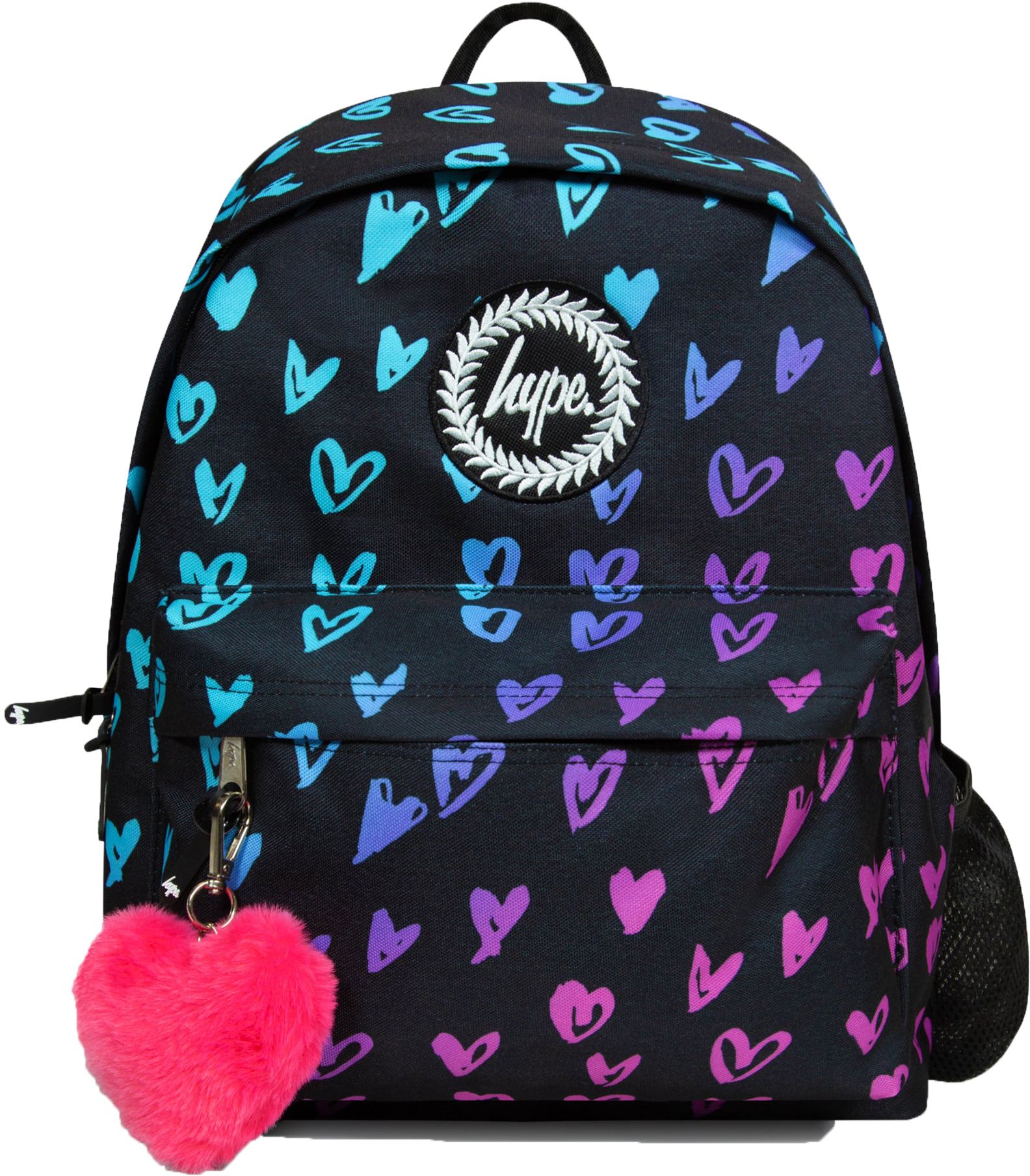 Kids Unisex Hype Unisex Scribble Heart Crest Backpack In Multi Soletrader