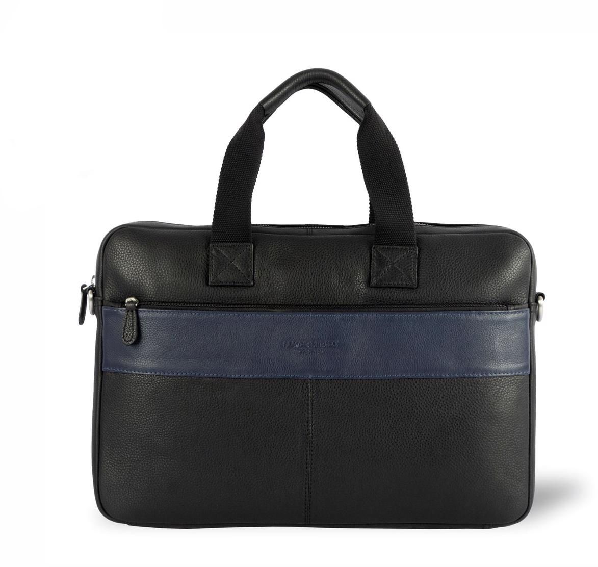 Black leather laptop bag mens best sale