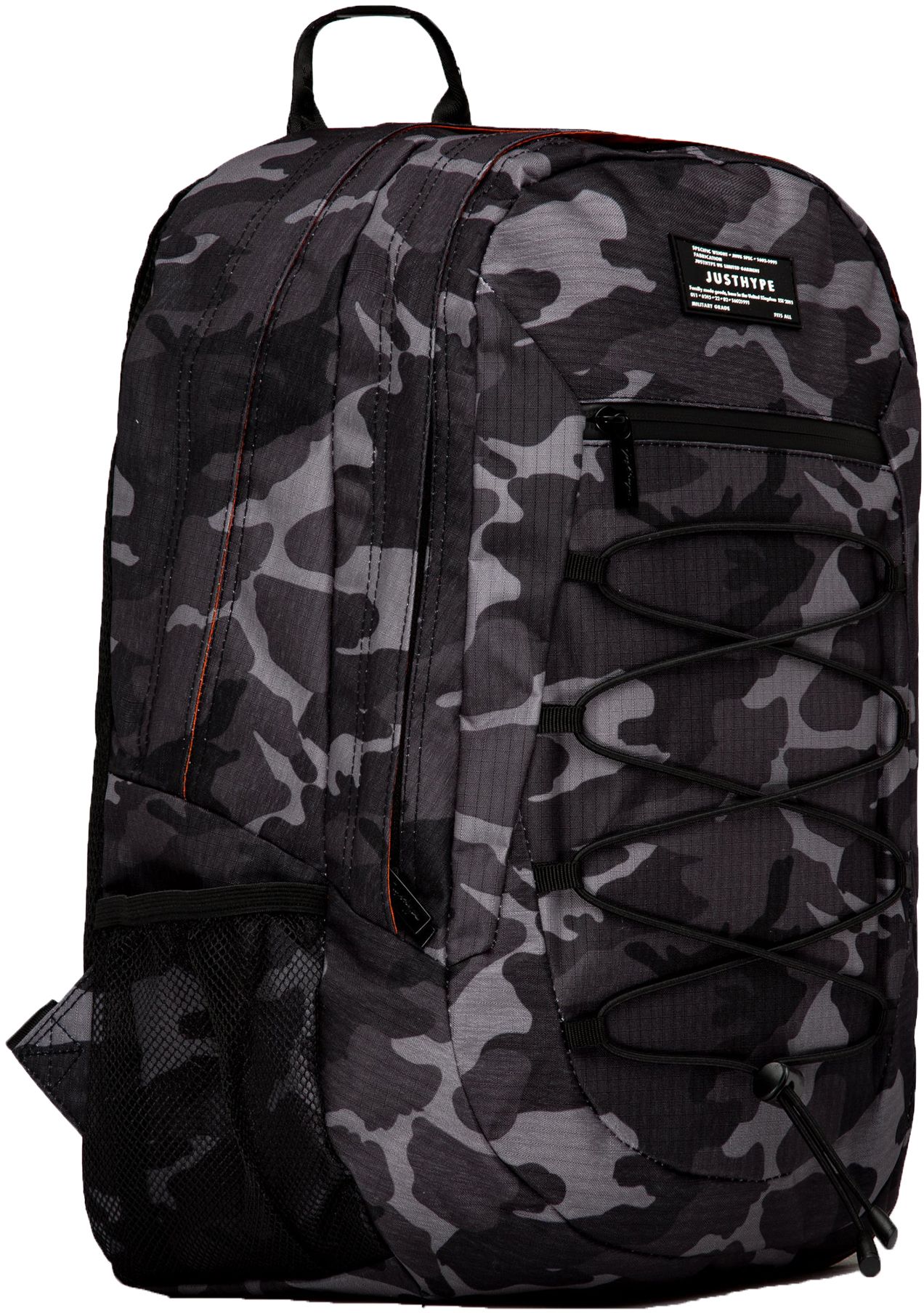 Kids Unisex Hype Mono Camo Maxi Backpack In Black Soletrader