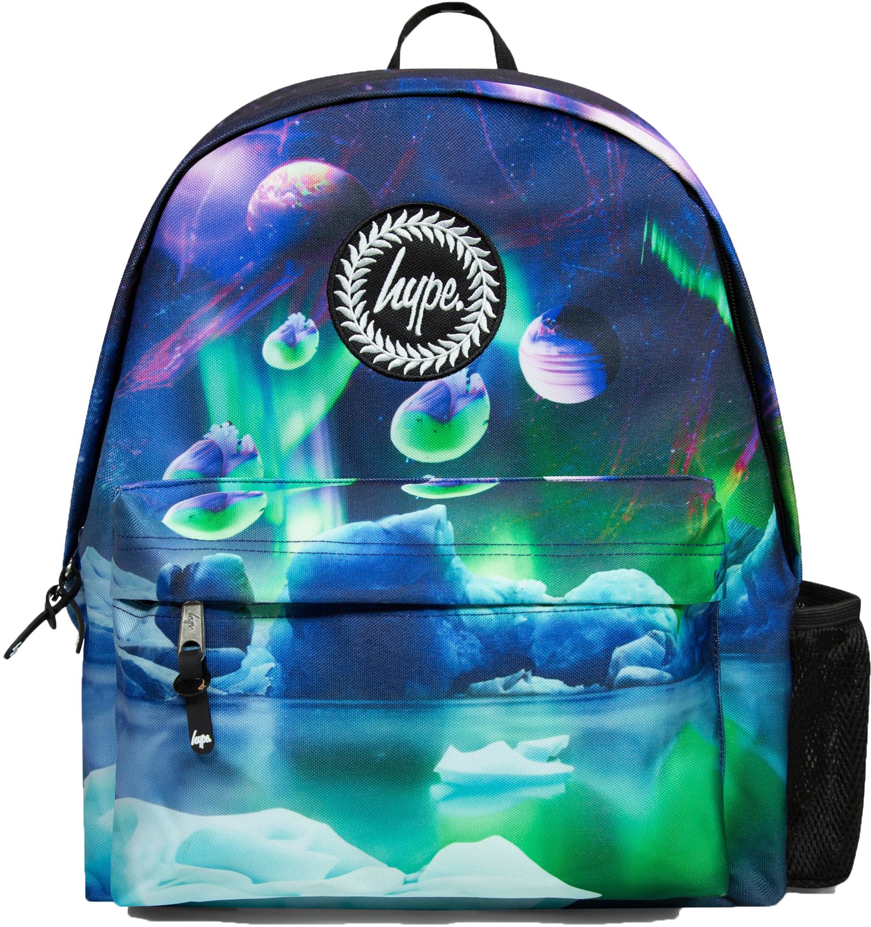 Kids Unisex Hype Alien Landscape Badge Backpack In Multi Soletrader