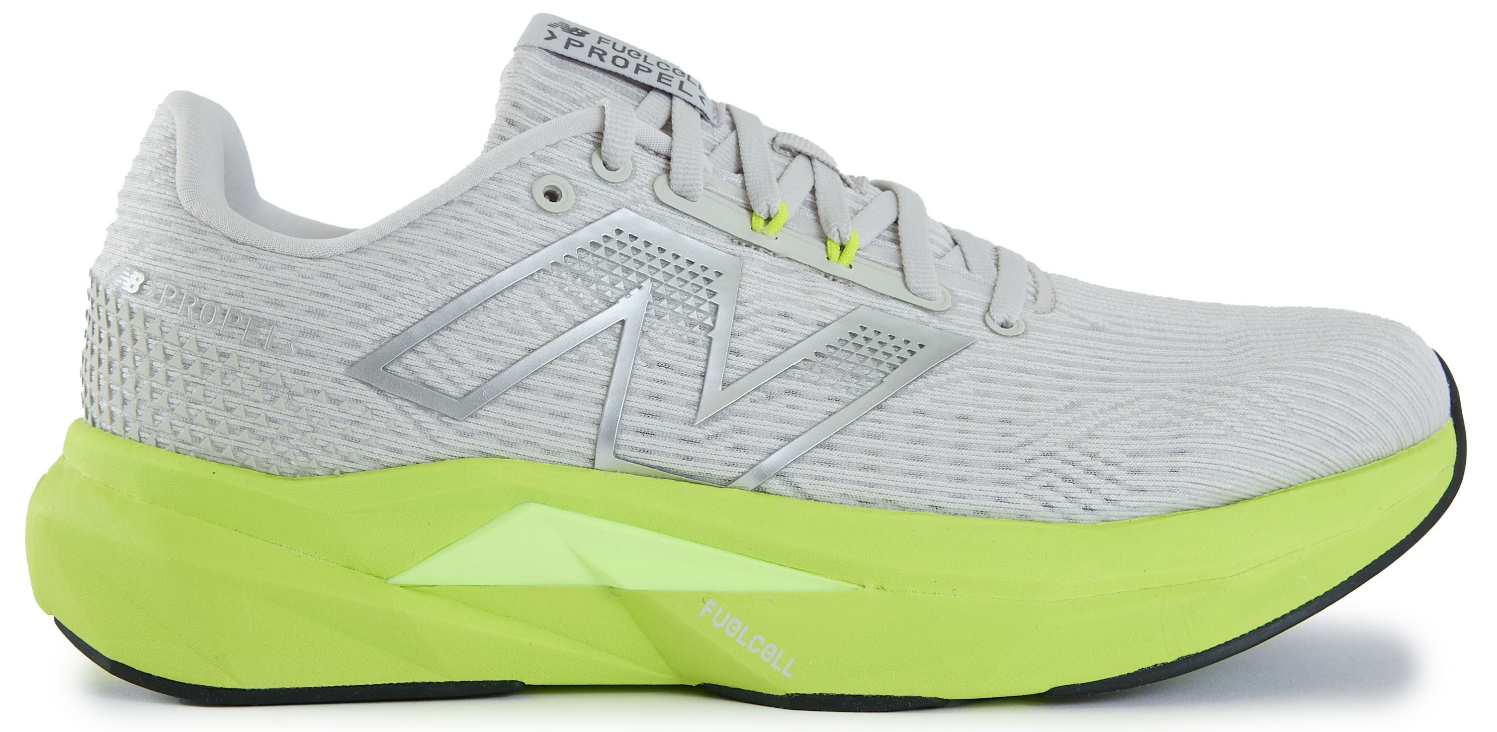 Mens New Balance Fuelcell Propel V5 Sneakers In Grey/Lime | Soletrader