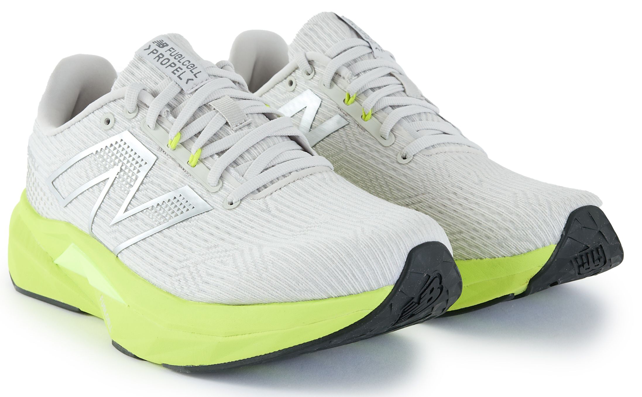 Mens New Balance Fuelcell Propel V5 Sneakers In Grey/Lime | Soletrader