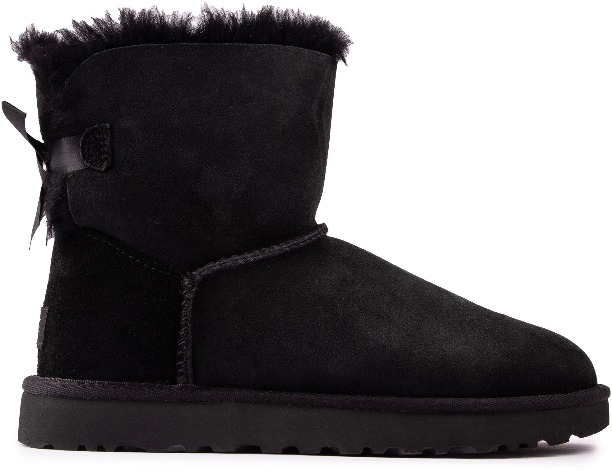 Womens Ugg Mini Bailey Bow II Boots In Black Soletrader