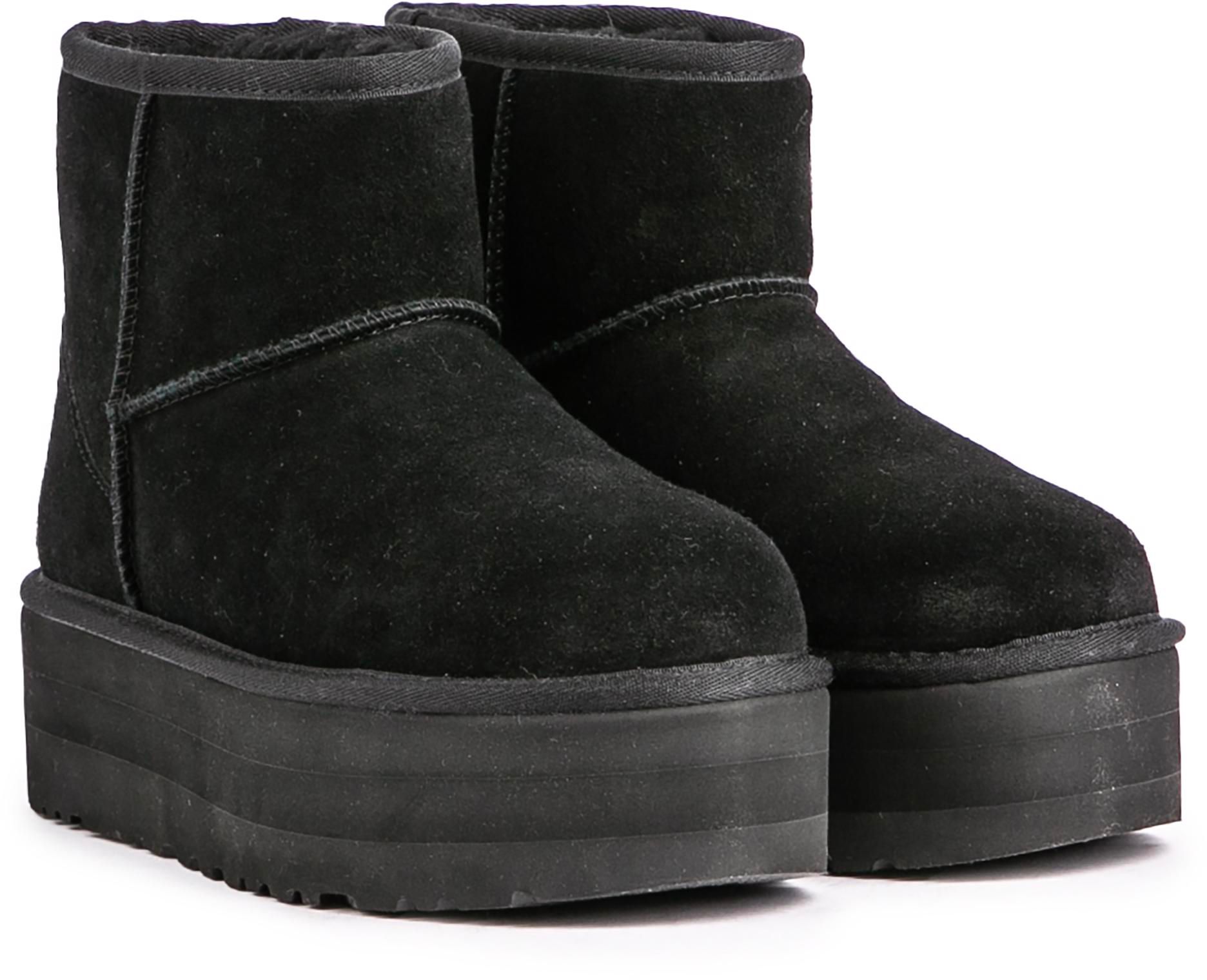 Womens Ugg Classic Mini Platform Boots In Black Soletrader