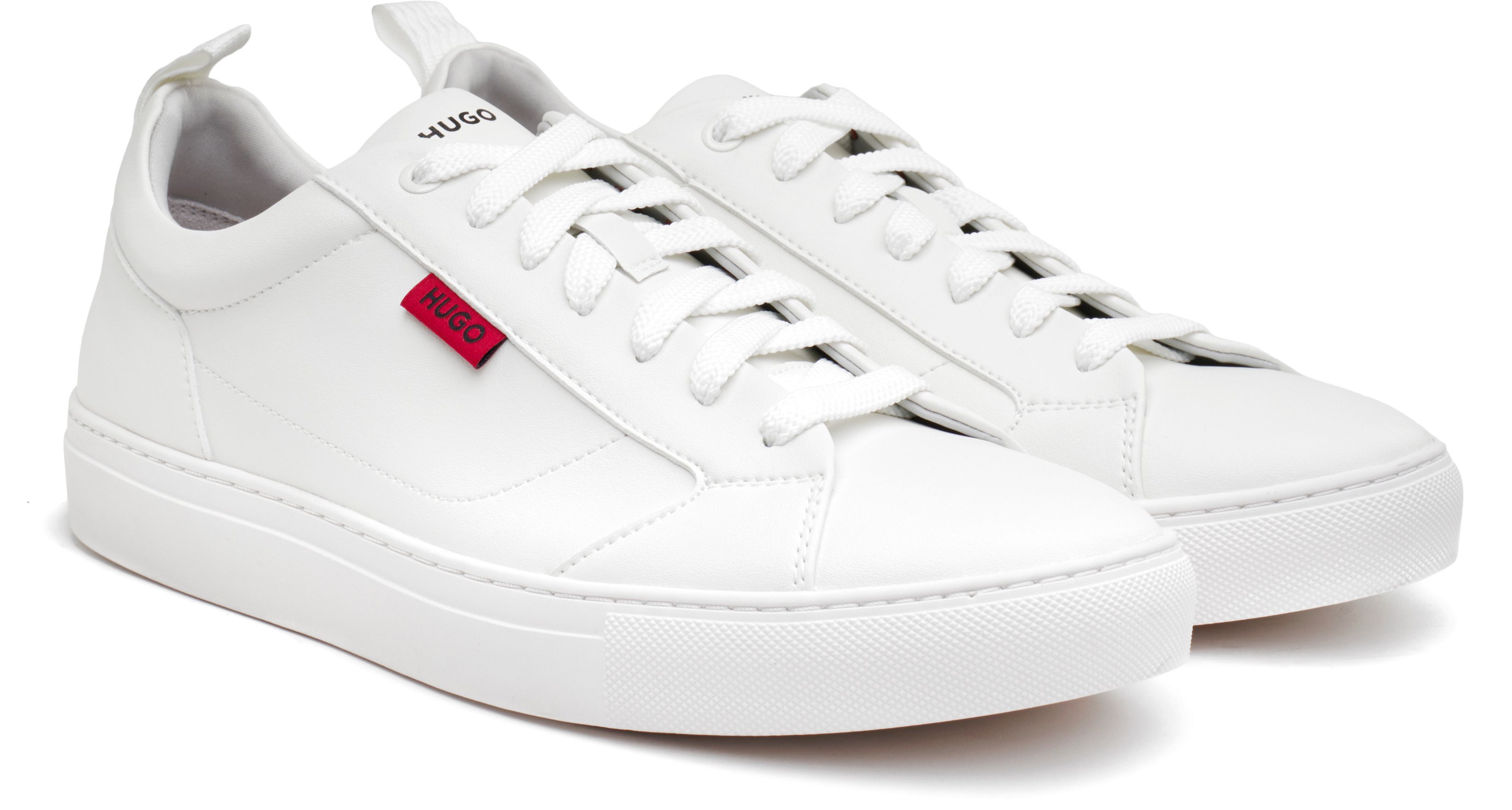 Mens Hugo Morrie Tenn Sneakers In White Soletrader