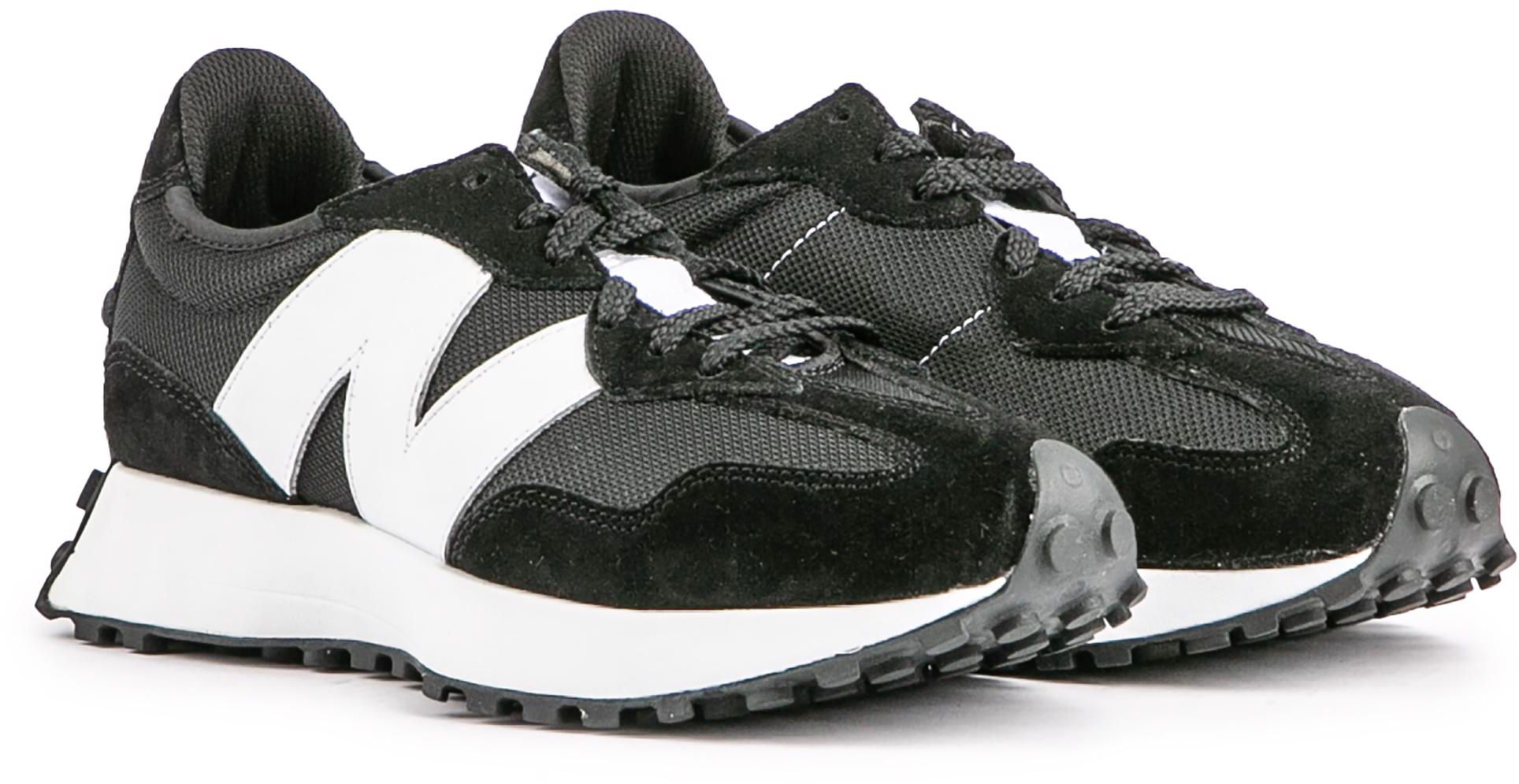 Mens New Balance 327 Sneakers In Black/White | Soletrader