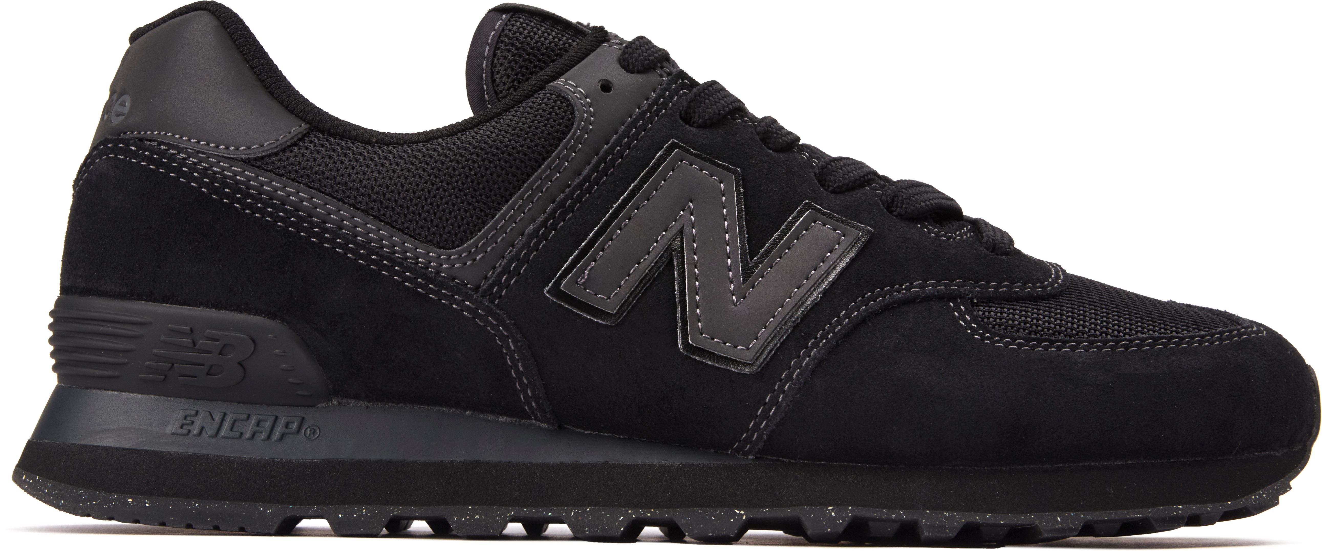 Mens New Balance 574 Sneakers In Black Soletrader