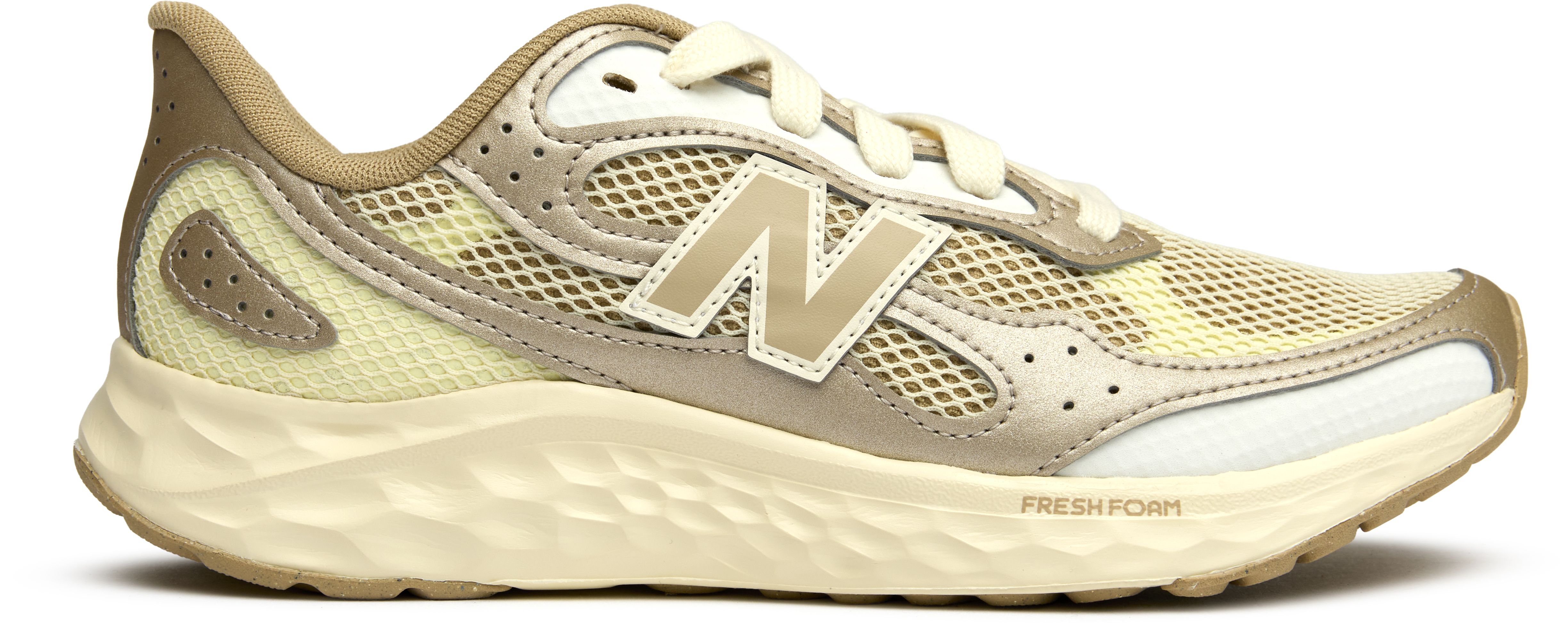 Aris  Womens New Balance Arishi Sneakers In Gold | Soletrader