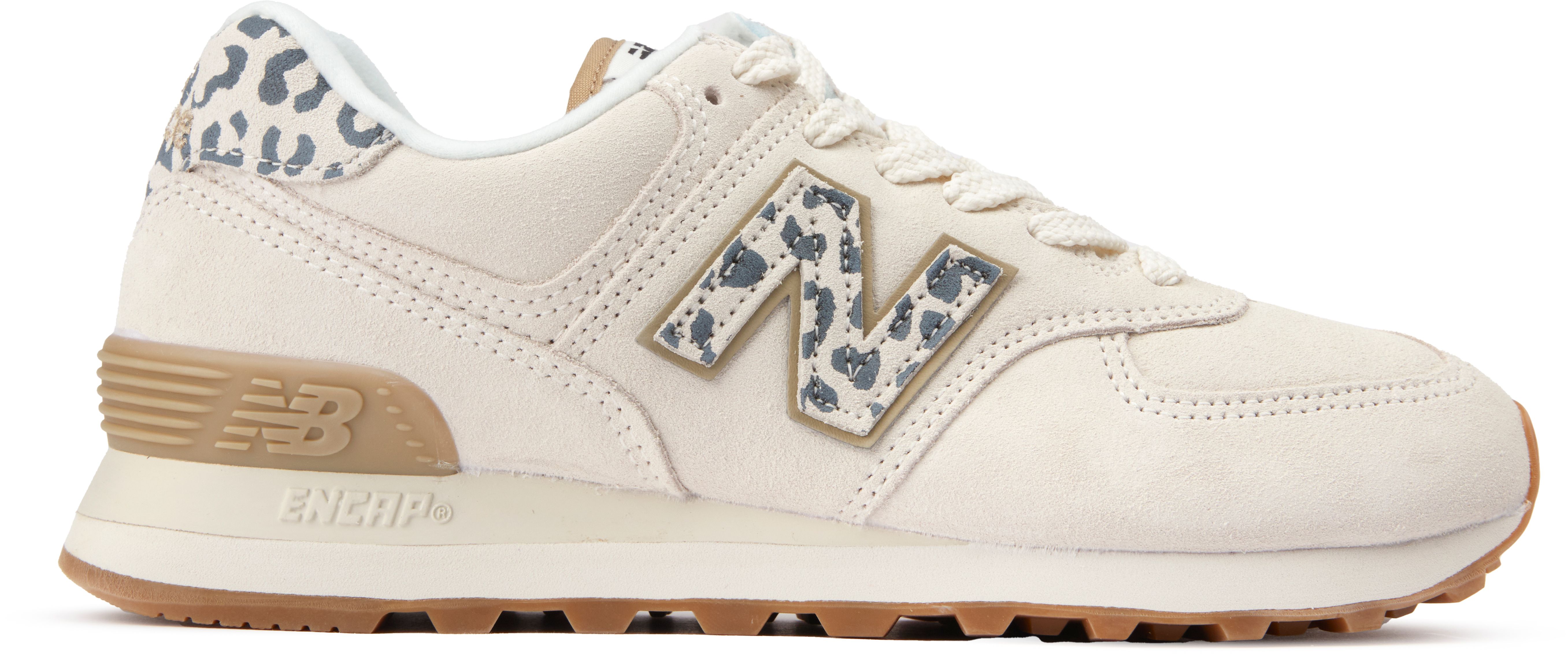 New Balance 574 Sea Salt Leopard Gum Women s