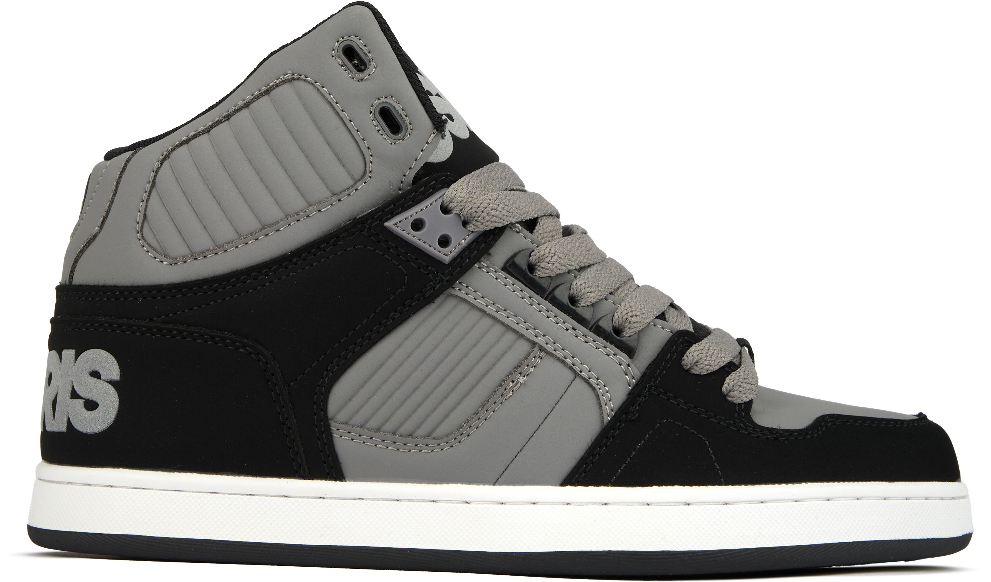 Mens Osiris Nyc 83 Clk Sneakers In Black Grey White Soletrader