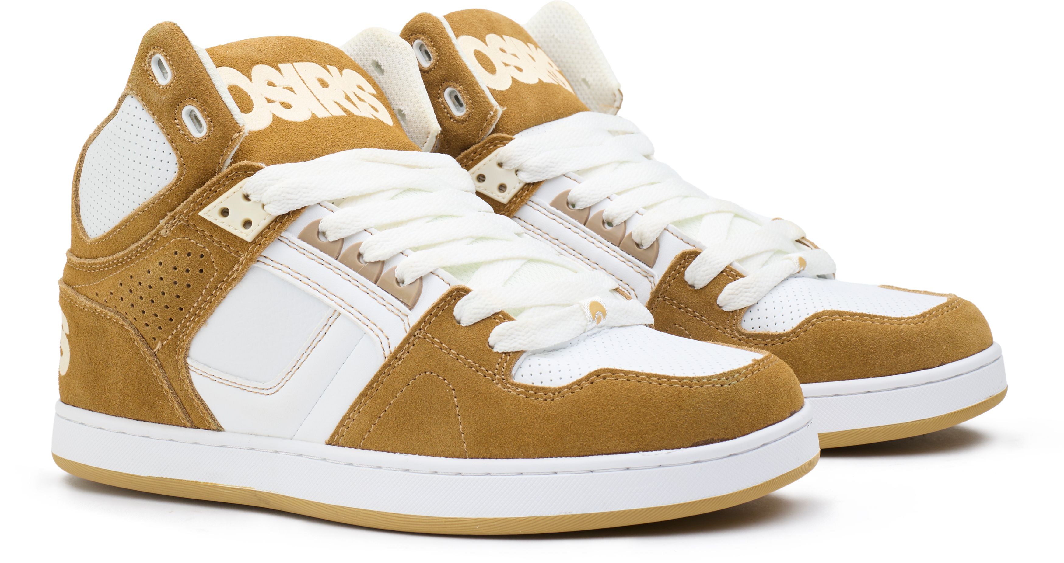 Mens Osiris Nyc 83 Clk Trainers In Light Brown White Soletrader