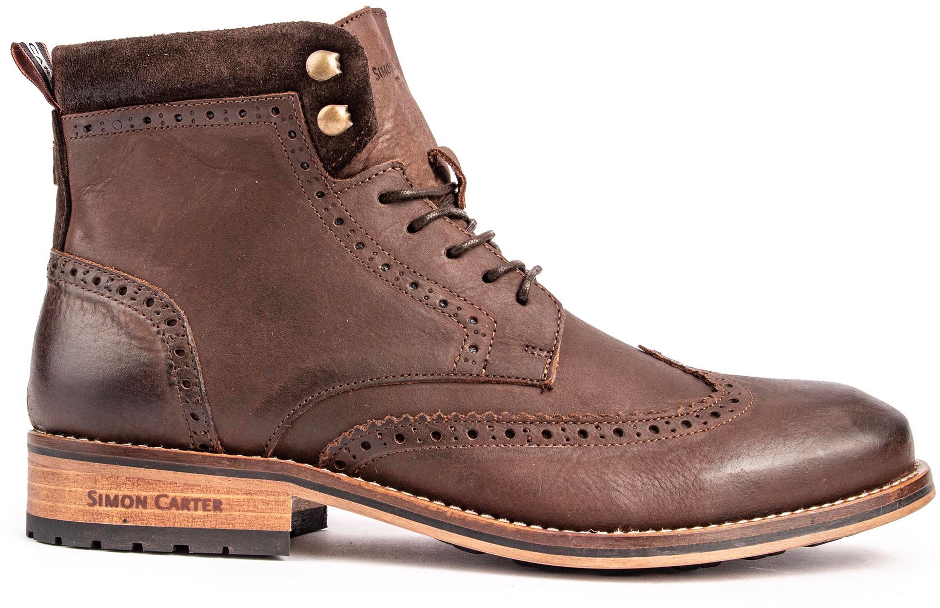 Mens Simon Carter Octopus Brogue Boots In Brown Soletrader