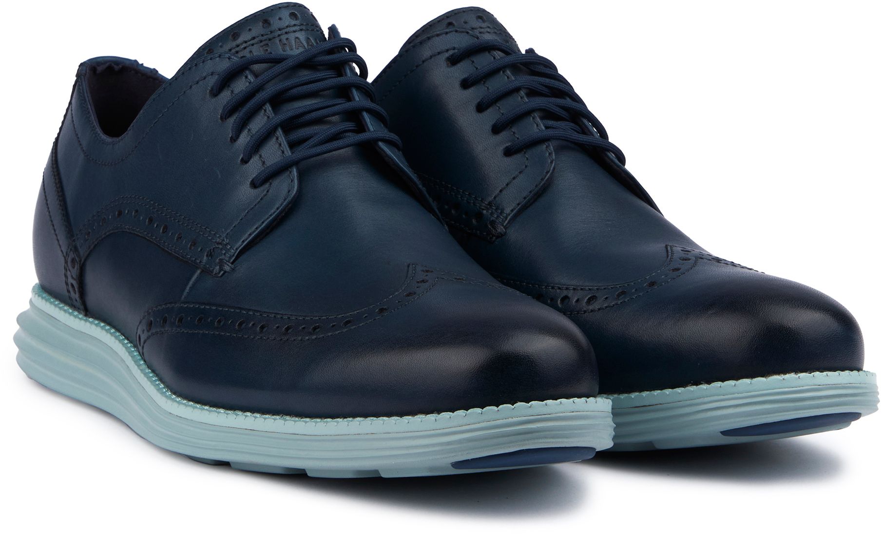 Cole haan blue wingtip shoes online