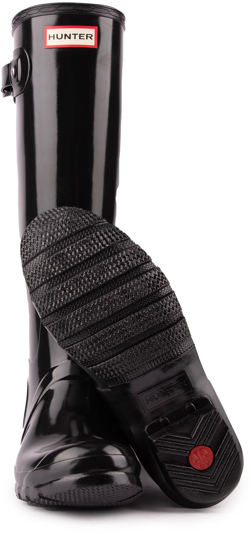 Womens Hunter Original Tall Gloss Boots In Black | Soletrader