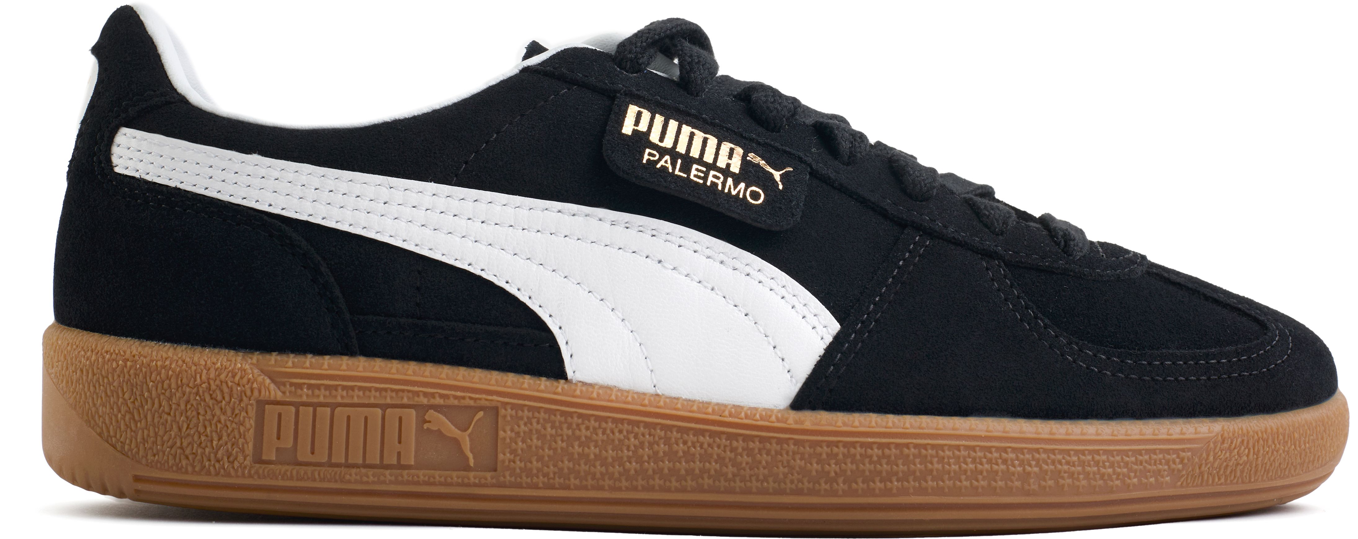 Mens Puma Palermo Sneakers In Black Soletrader