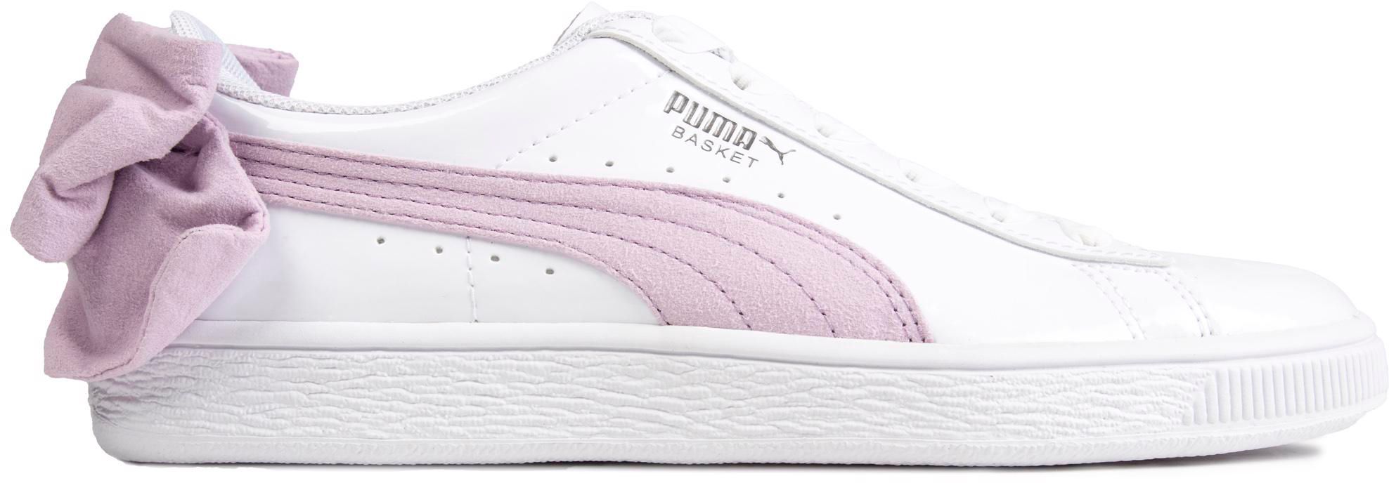 Pink puma sneakers with bow hotsell