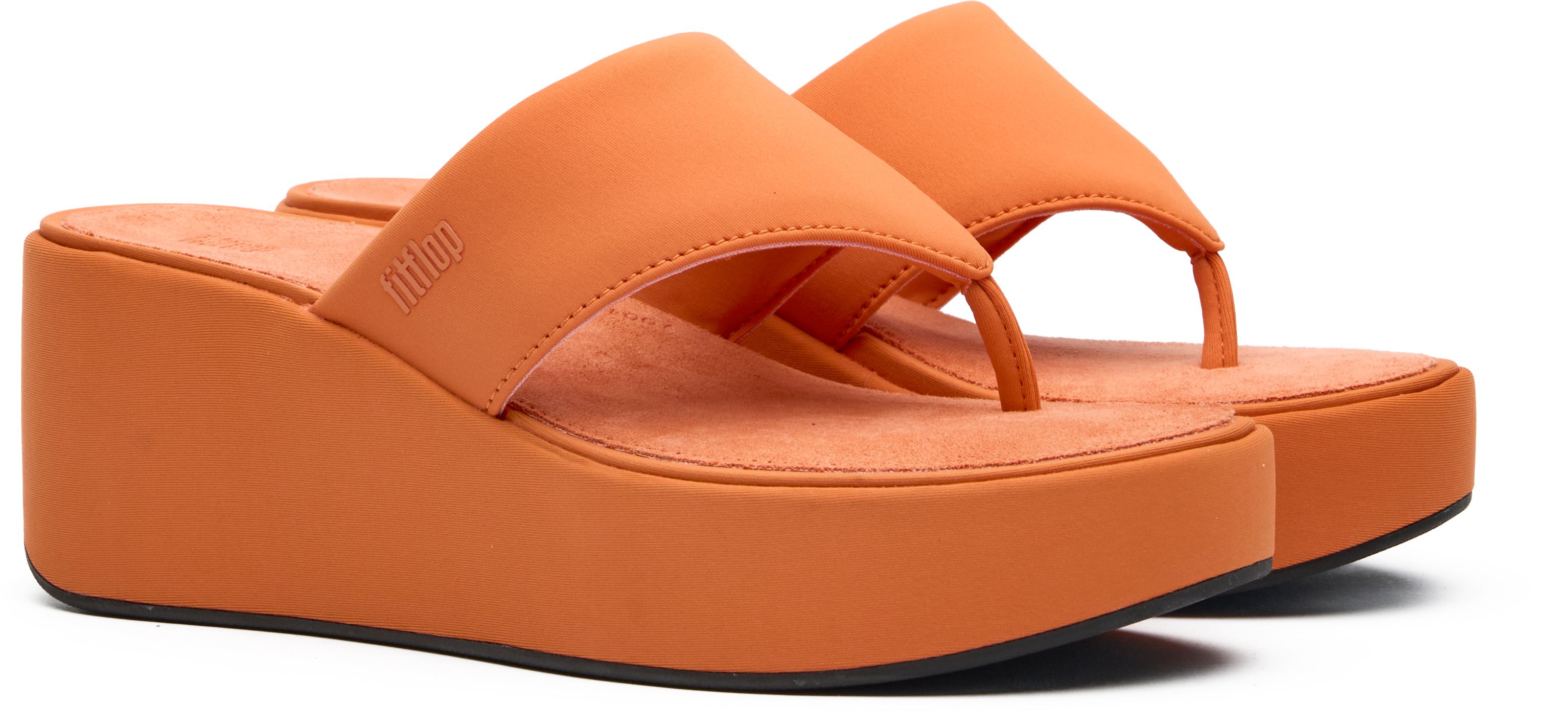 Womens Fitflop Platform Wedge Sandals In Orange | Soletrader