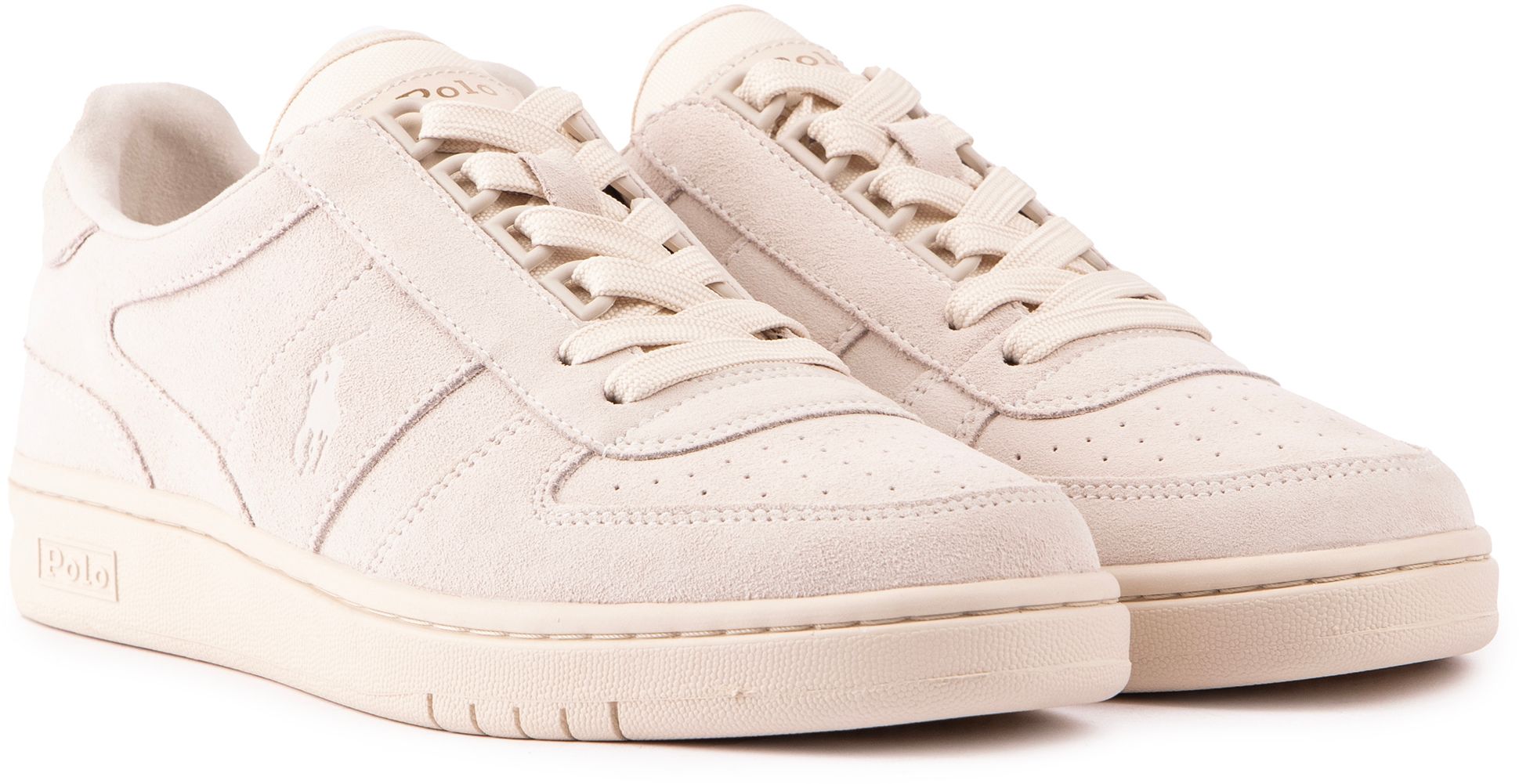 Mens Polo Ralph Lauren Polo Court Sneakers In Natural | Soletrader