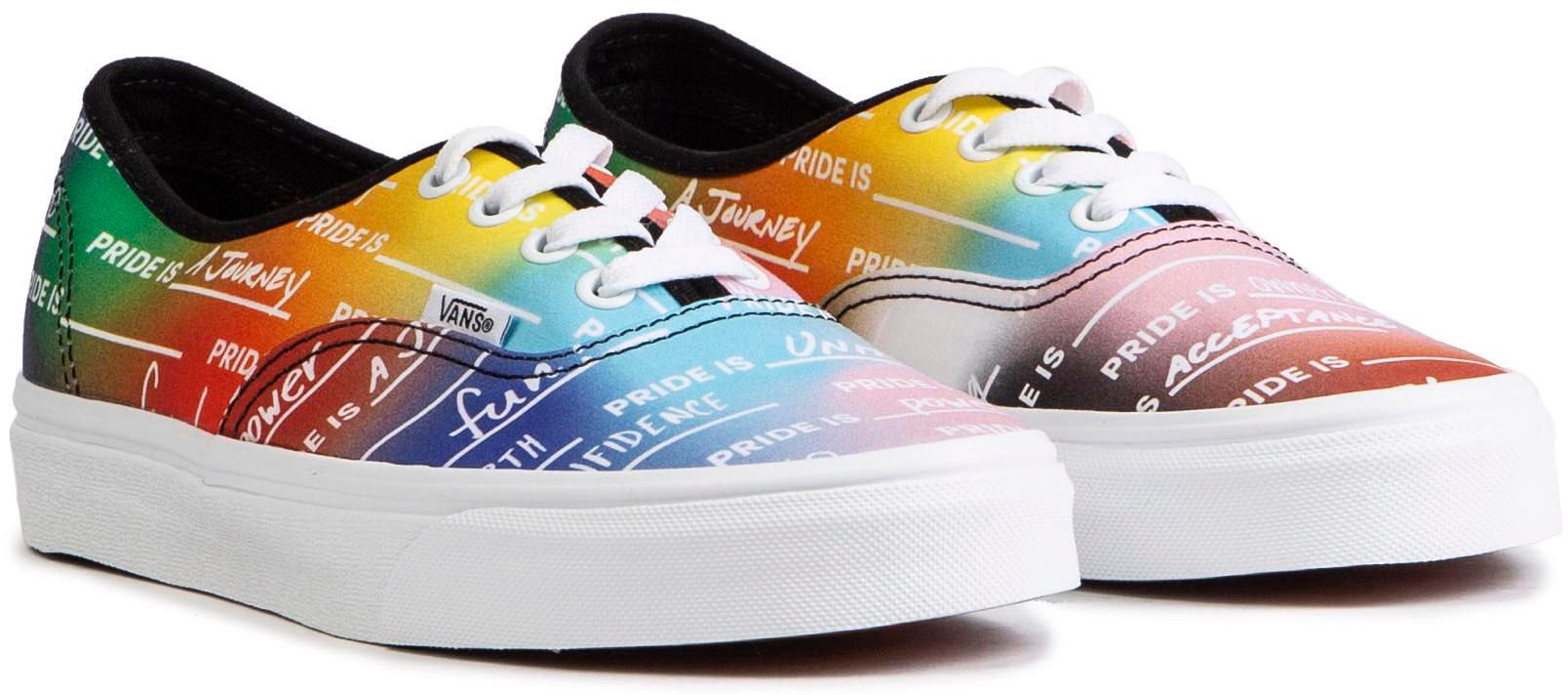 Womens Vans Authentic Pride Sneakers In Rainbow True White Soletrader