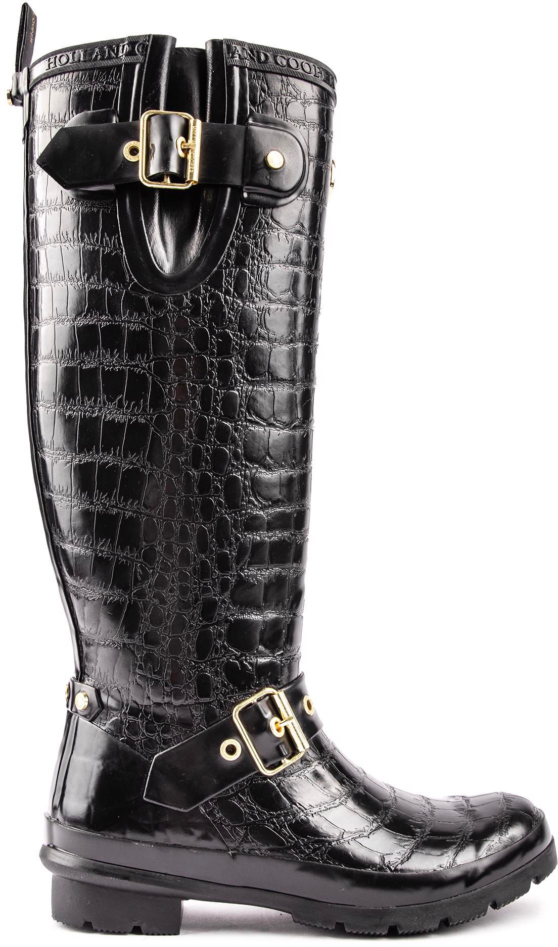 Black leather wellington boots best sale