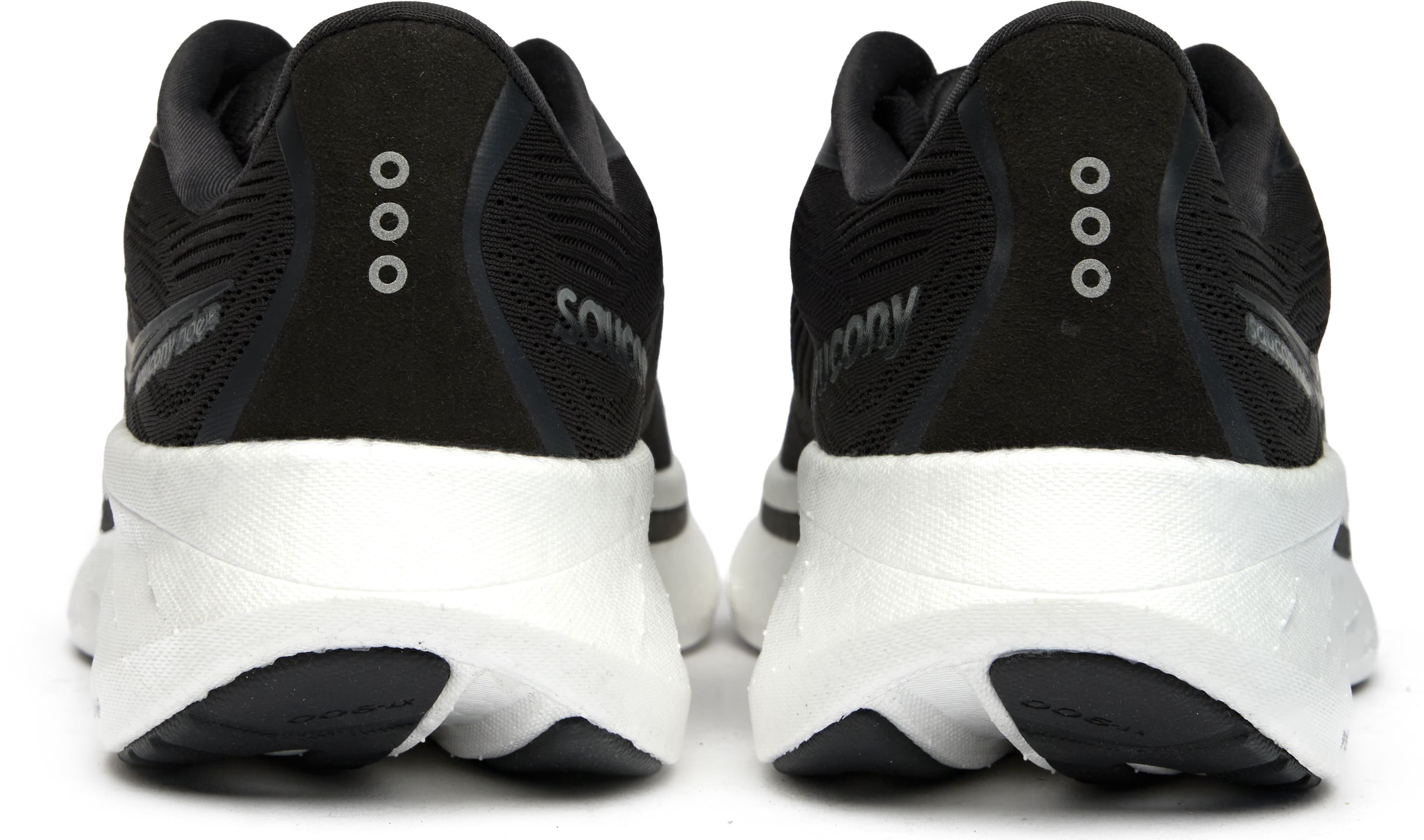Mens Saucony Ride 18 Sneakers In Black White | Soletrader