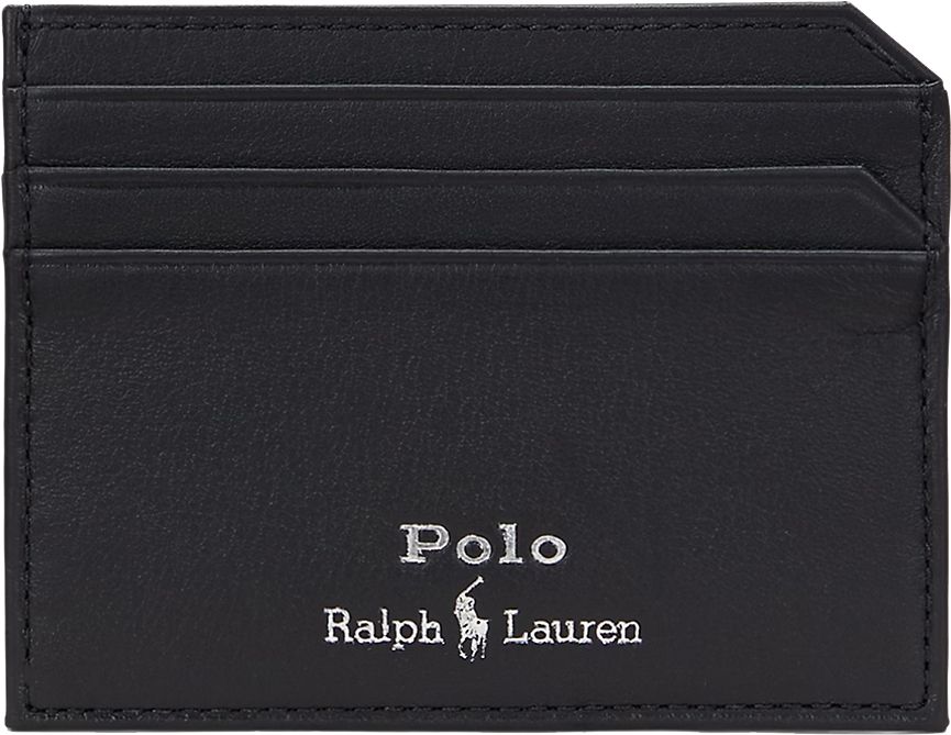 Mens Polo Ralph Lauren Leather Bifold Wallet In Black | Soletrader