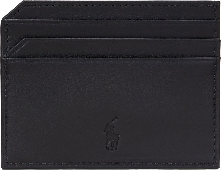 Mens Polo Ralph Lauren Leather Bifold Wallet In Black | Soletrader