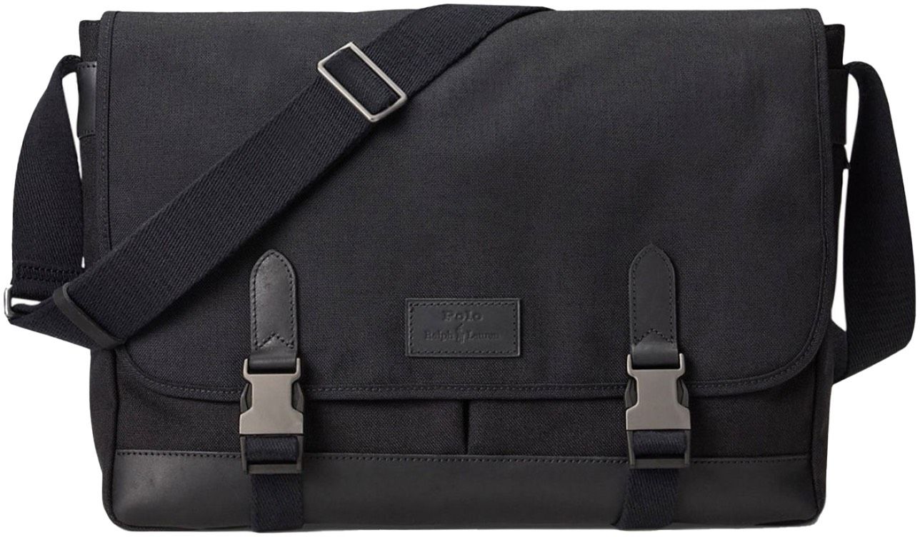 Mens Polo Ralph Lauren Messenger Shoulder Bag In Black | Soletrader
