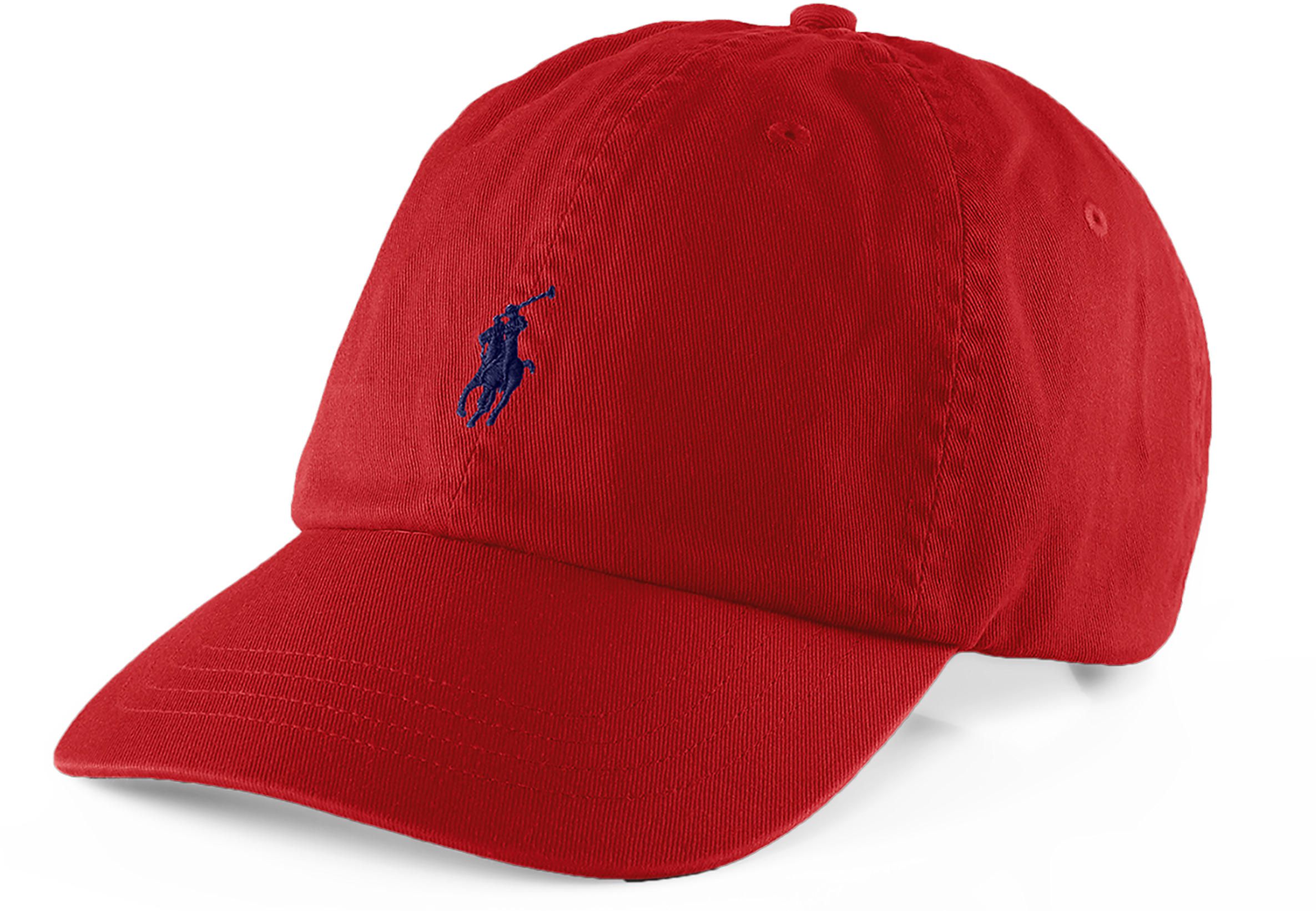 Mens Polo Ralph Lauren Classic Sport Cap In Red | Soletrader