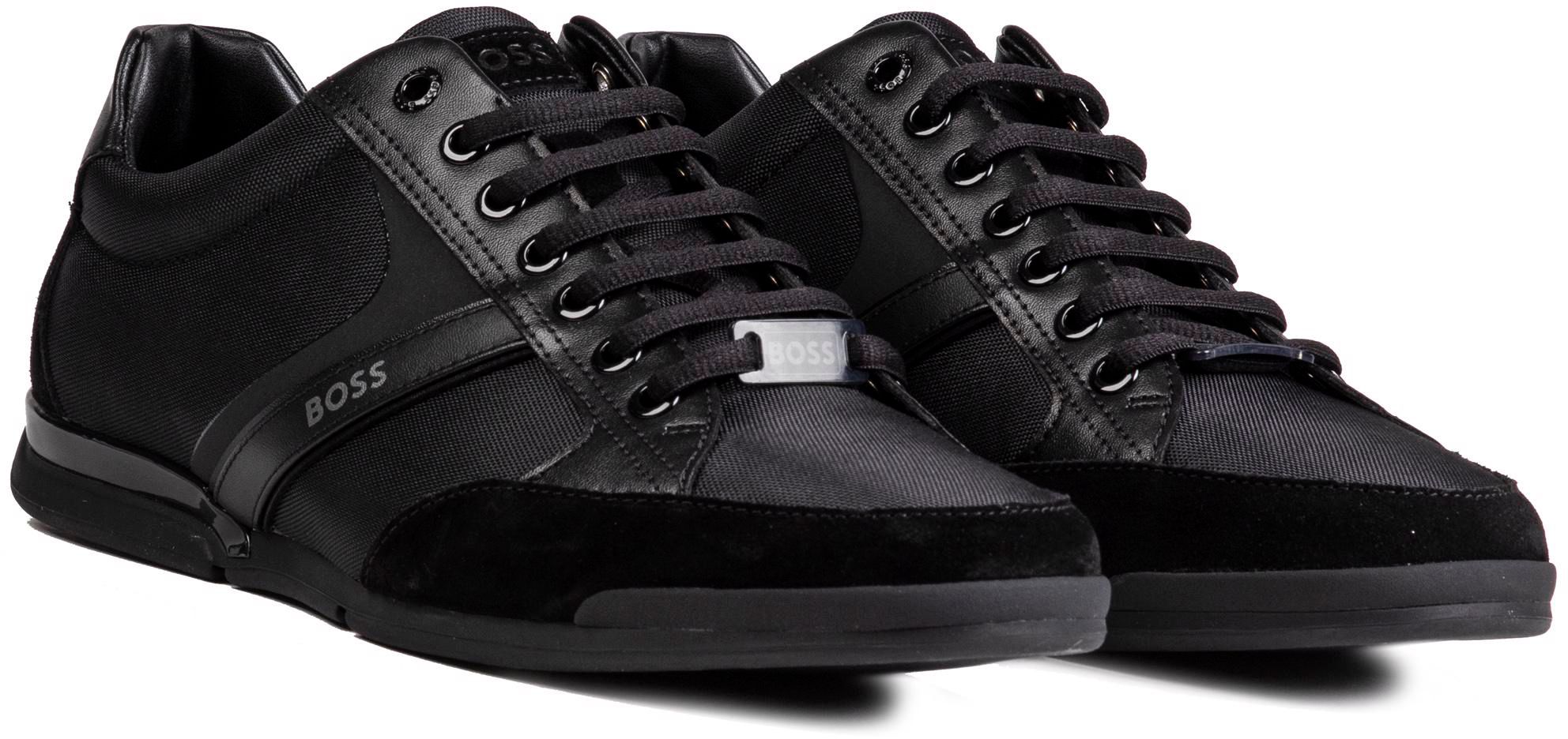 Mens Boss Saturn Low Trainers In Black Soletrader